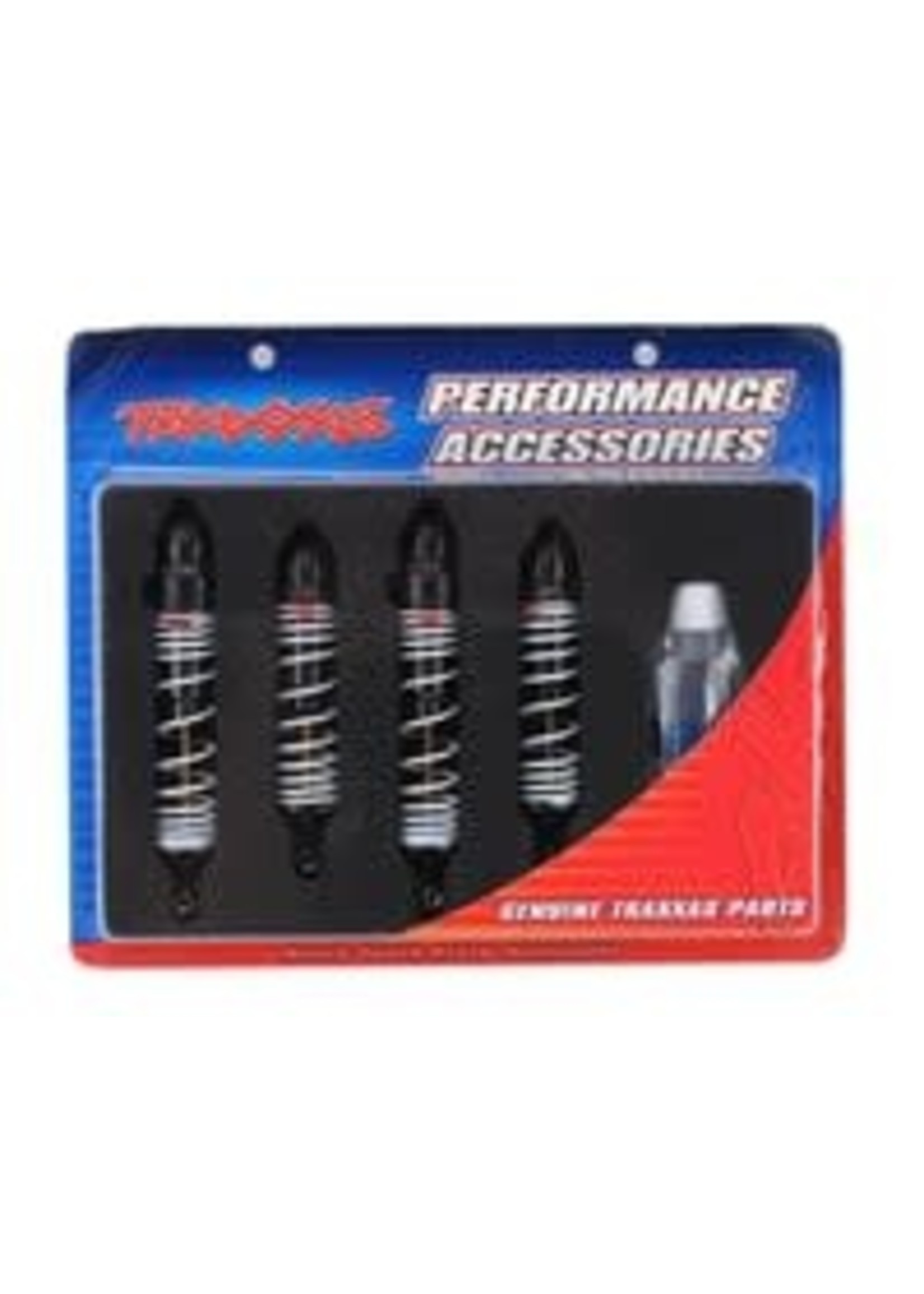 Traxxas 5862 Big Bore shocks (hard-anodized & PTFE-coated T6 aluminum) (assembled with TiN shafts and springs) (front & rear) (4)