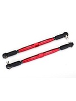 Traxxas Toe links, X-Maxx (TUBES red-anodized, 7075-T6 aluminum, stronger than titanium) (157mm) (2)/ rod ends, assembled with steel hollow balls (4)/ aluminum wrench, 10mm (1)