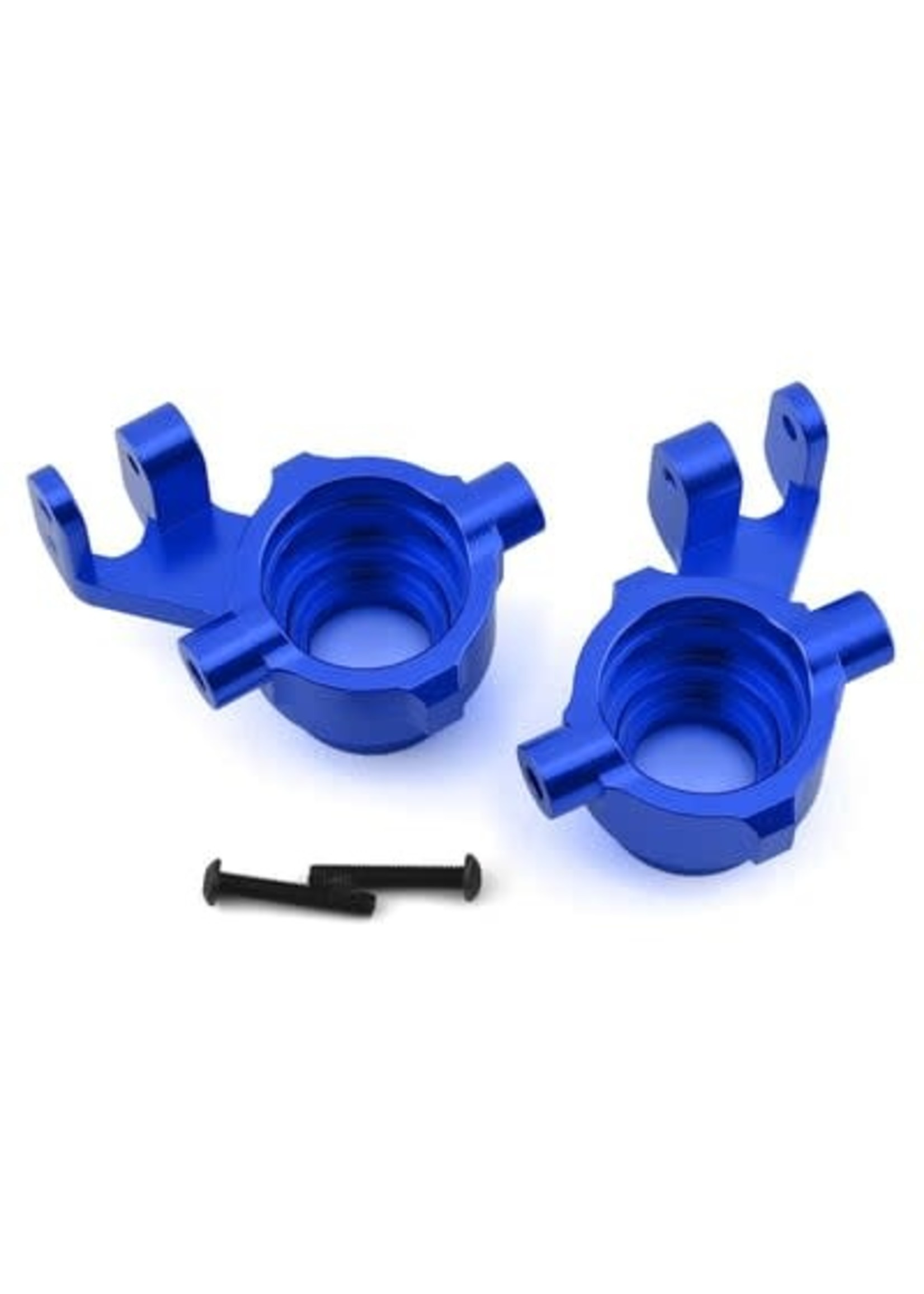 Traxxas 8937X Steering blocks, 6061-T6 aluminum (blue-anodized), left & right