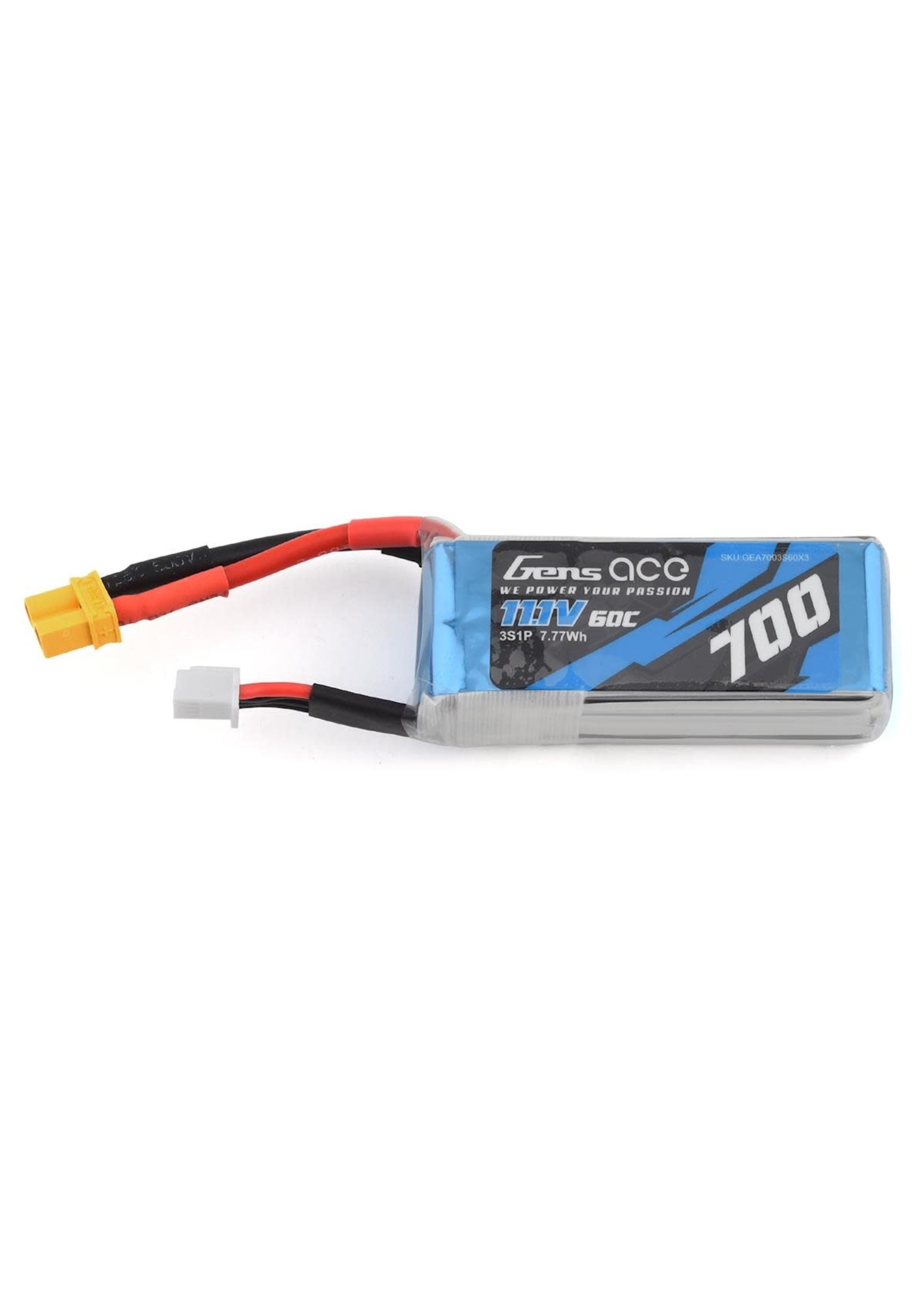 Gens ace GEA7003S60X3 Gens Ace 3s LiPo Battery 60C (11.1V/700mAh) (OMP M2/Logo 200) w/XT-30 Connector