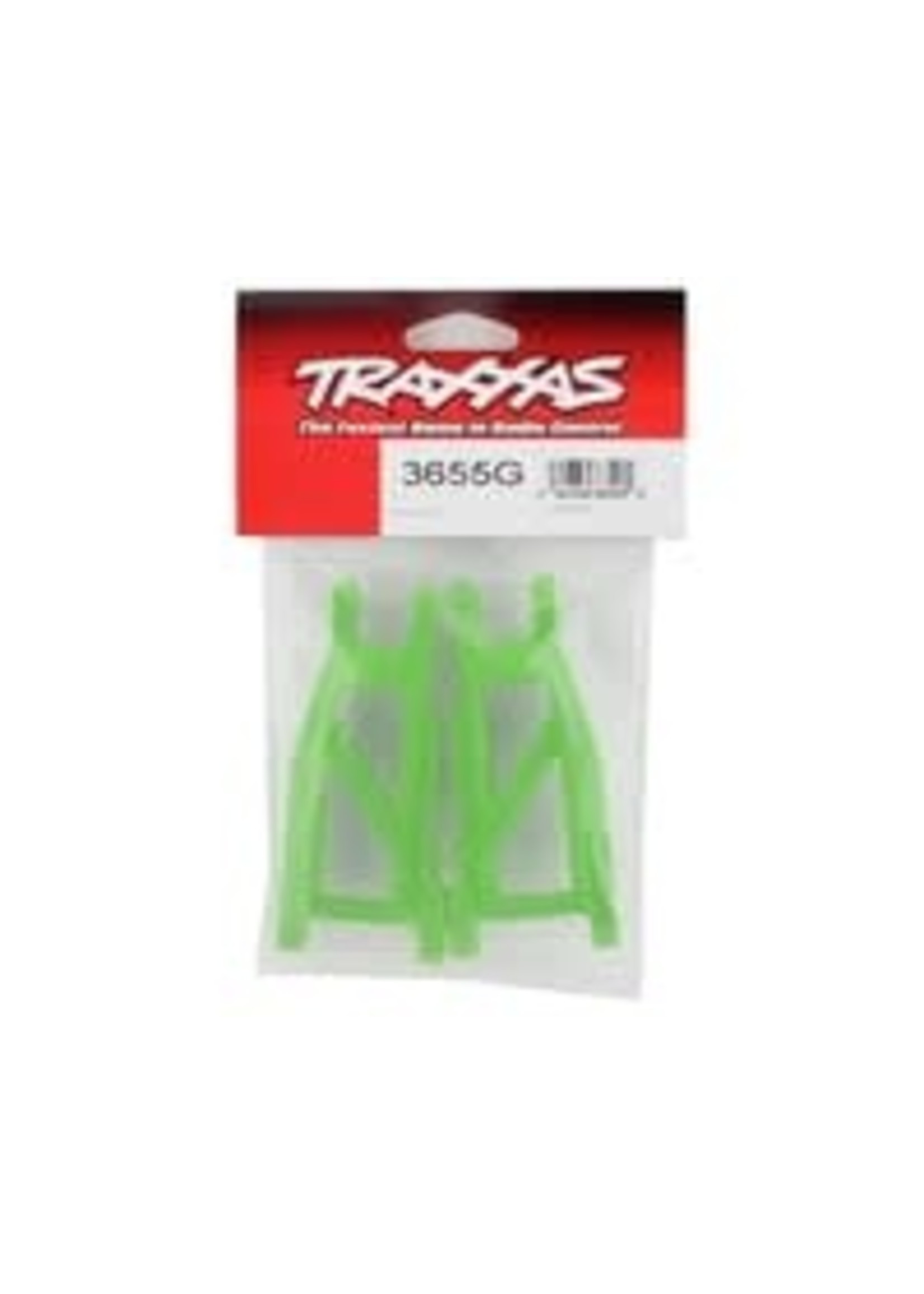 Traxxas 3655G Suspension arms, green, front/rear (left & right), heavy duty (2)