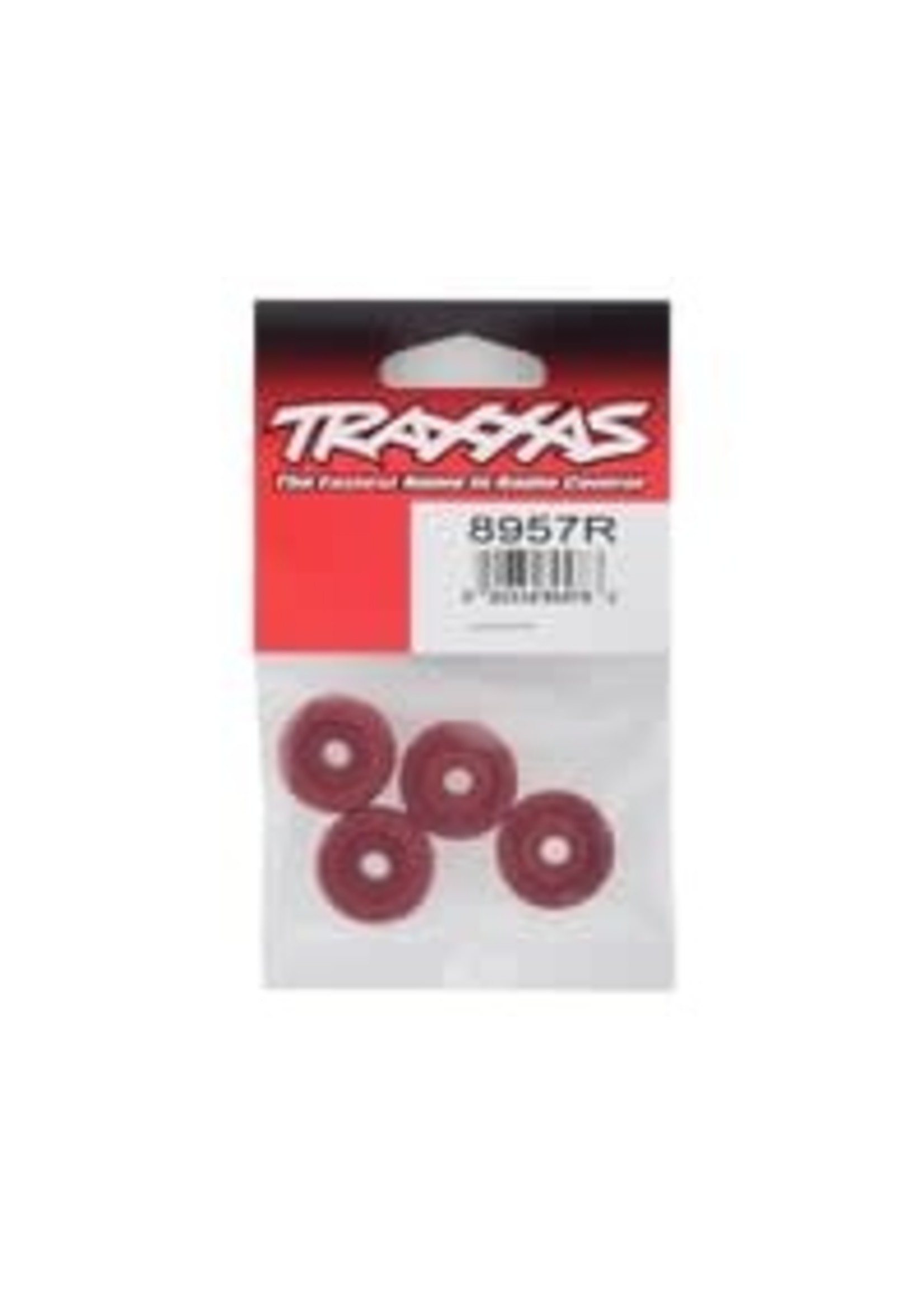 Traxxas 8957R Wheel washers, red (4)