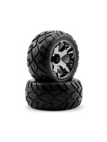 Traxxas Tires & wheels, assembled, glued (All-Star black chrome wheels, Anaconda tires, foam inserts) (nitro rear/ electric front) (1 left, 1 right)