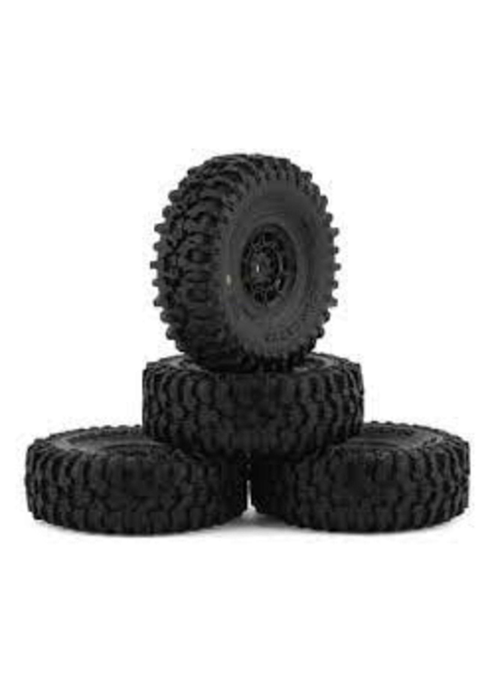 JConcepts JCO4023-3594 JConcepts Tusk 1.0" Pre-Mounted Tires w/Hazard Wheel (Black) (4) (Gold) w/7mm Hex