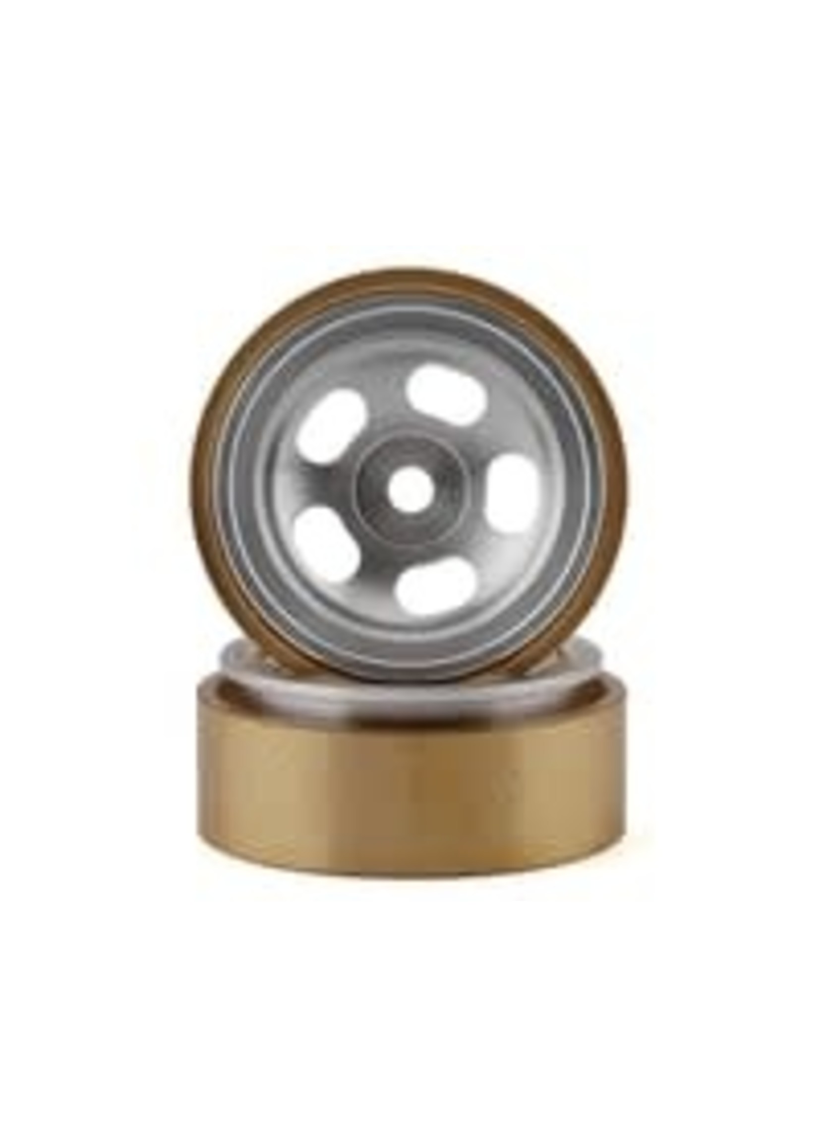 SSD SSD00426 SSD RC SCX24 1.0" Aluminum/Brass 5-Slot Beadlock Wheels (2)