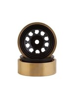 SSD SSD RC SCX24 1.0” Aluminum/Brass D Hole Beadlock Wheels (Black) (2)