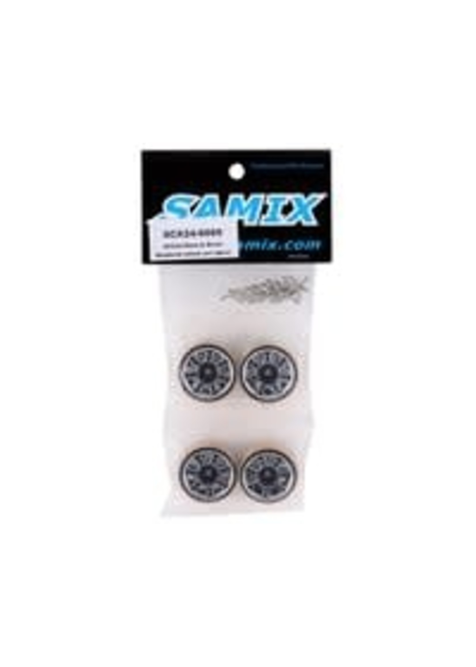 Samix SAMSCX24-6669 Samix SCX24 Aluminum & Brass 1.0" Beadlock Wheel Set (Black) (4)