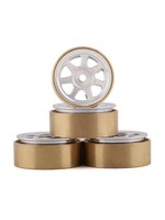 Samix Samix SCX24 Aluminum & Brass 1.0" Beadlock Wheel Set (Silver) (4)