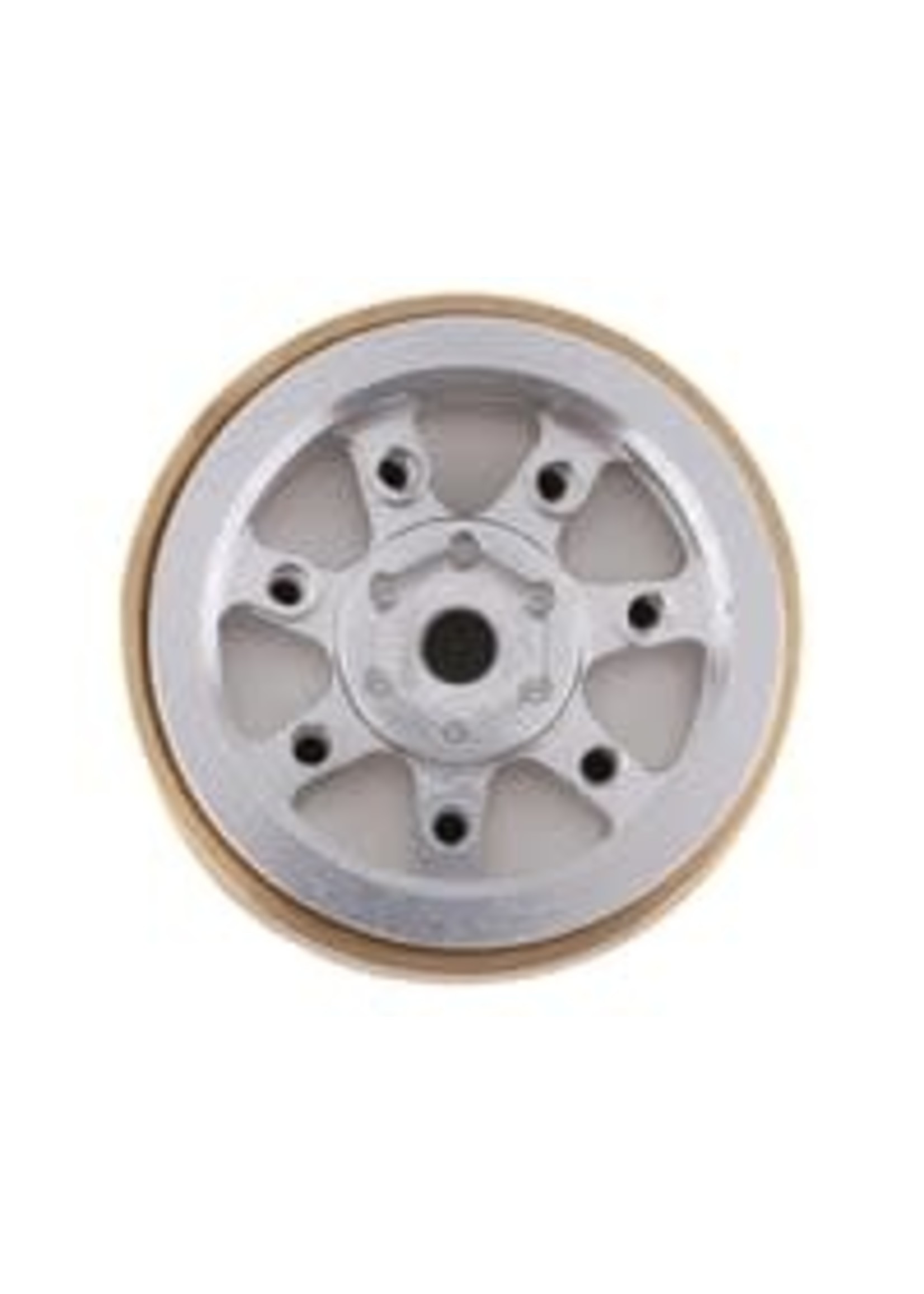 Samix SAMSCX24-6669SC2 Samix SCX24 Aluminum & Brass 1.0" Beadlock Wheel Set w/Scale Hubs (Silver) (4)