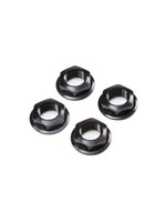 Losi 17mm Flanged Wheel Nut, Black (4): Super Rock Rey