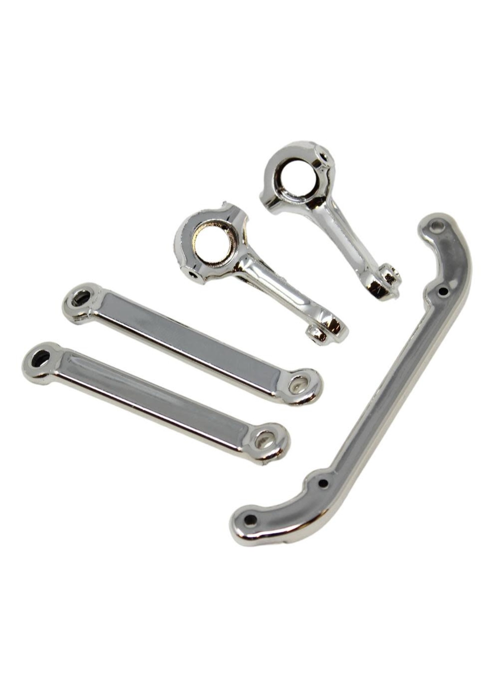 Redcat Racing RER14523 V2 Steering Arms L/R and V2 Toe Links (Chrome) (1set)