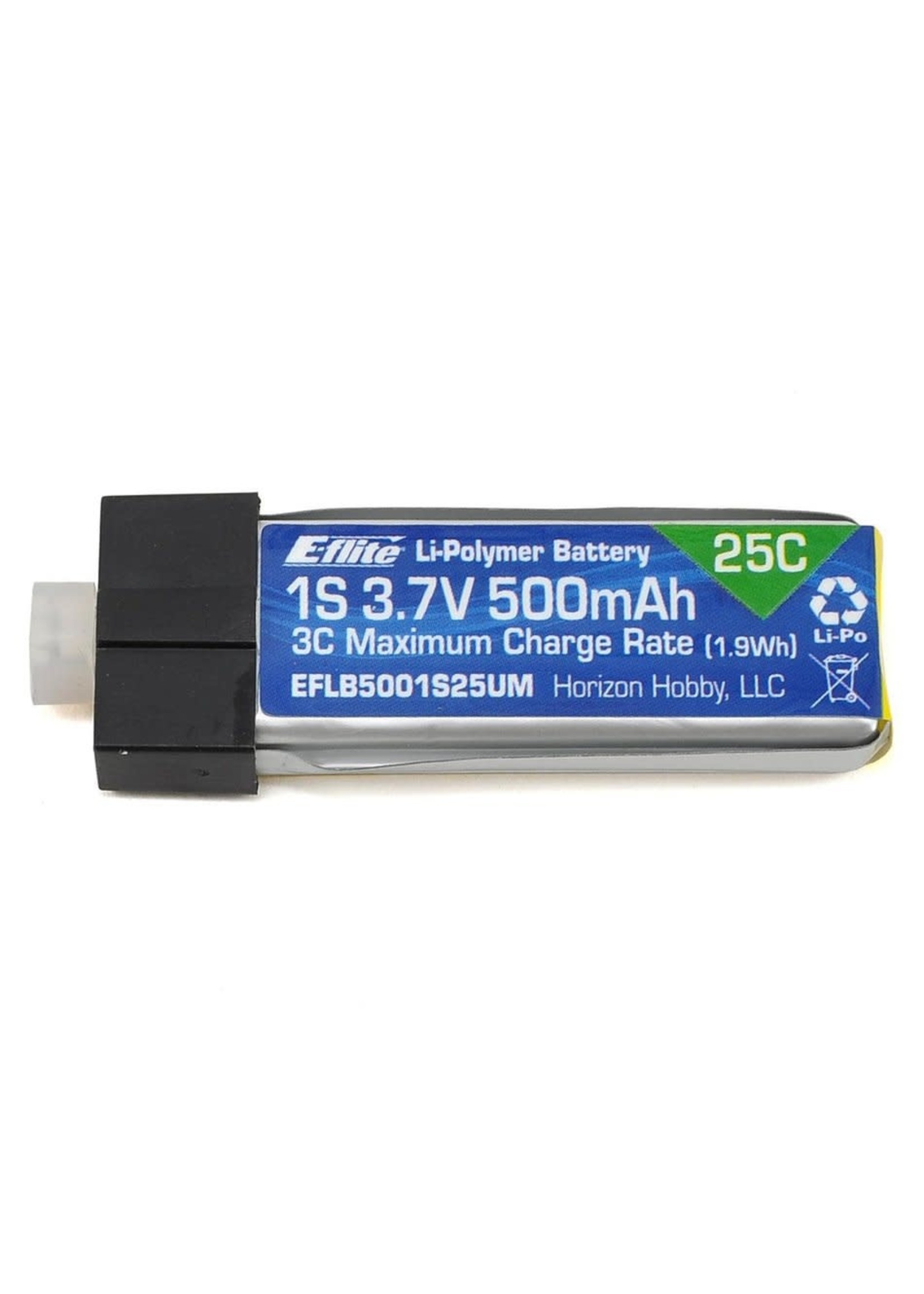 E-Flite EFLB5001S25UM 500mAh 1S 3.7V 25C LiPo High Current UMX Connector