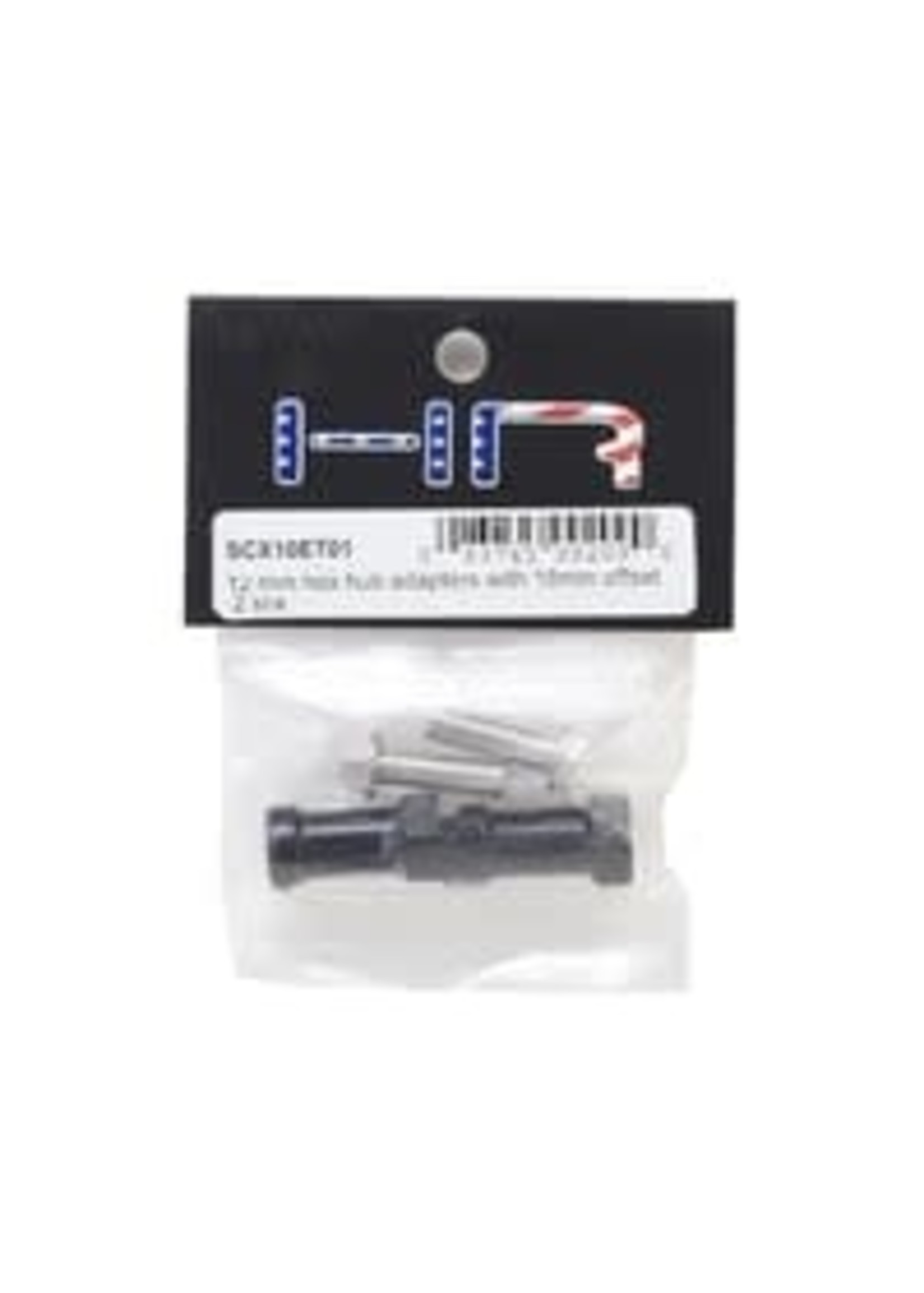 Hot Racing HRASCX10ET01 Hot Racing Axial Wheel Hub Extensions w/12mm Hex (Black) (2) (+18mm)