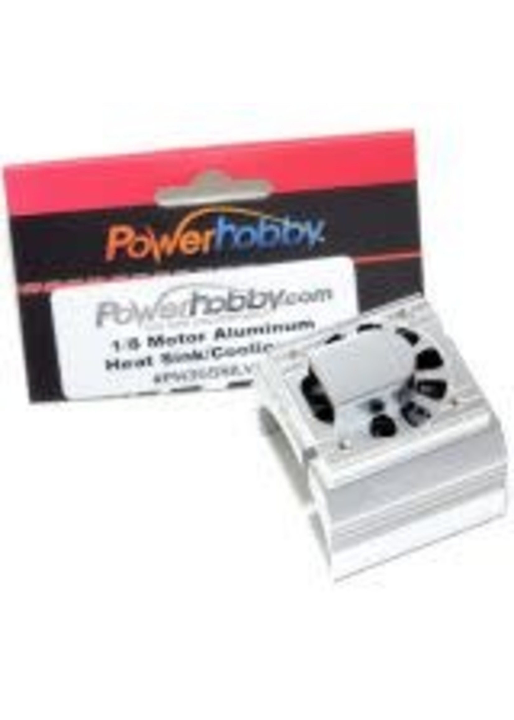 Power Hobby PH 1/8 FAN SILVER Powerhobby Aluminum Motor Heatsink + Cooling Fan For 1/8 Size Motors Silver