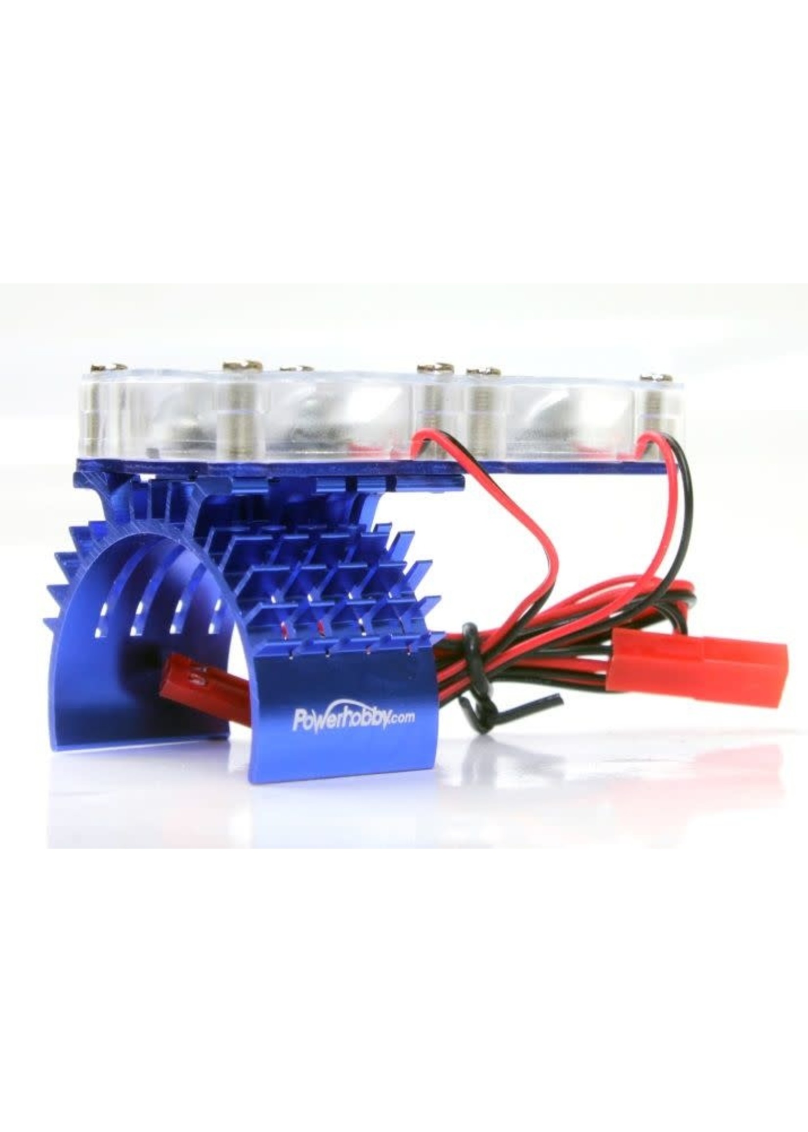 Power Hobby PHBFSBLUE Powerhobby Aluminum Motor Heatsink Twin Dual Cooling Fan Traxxas Slash 4x4 Blue