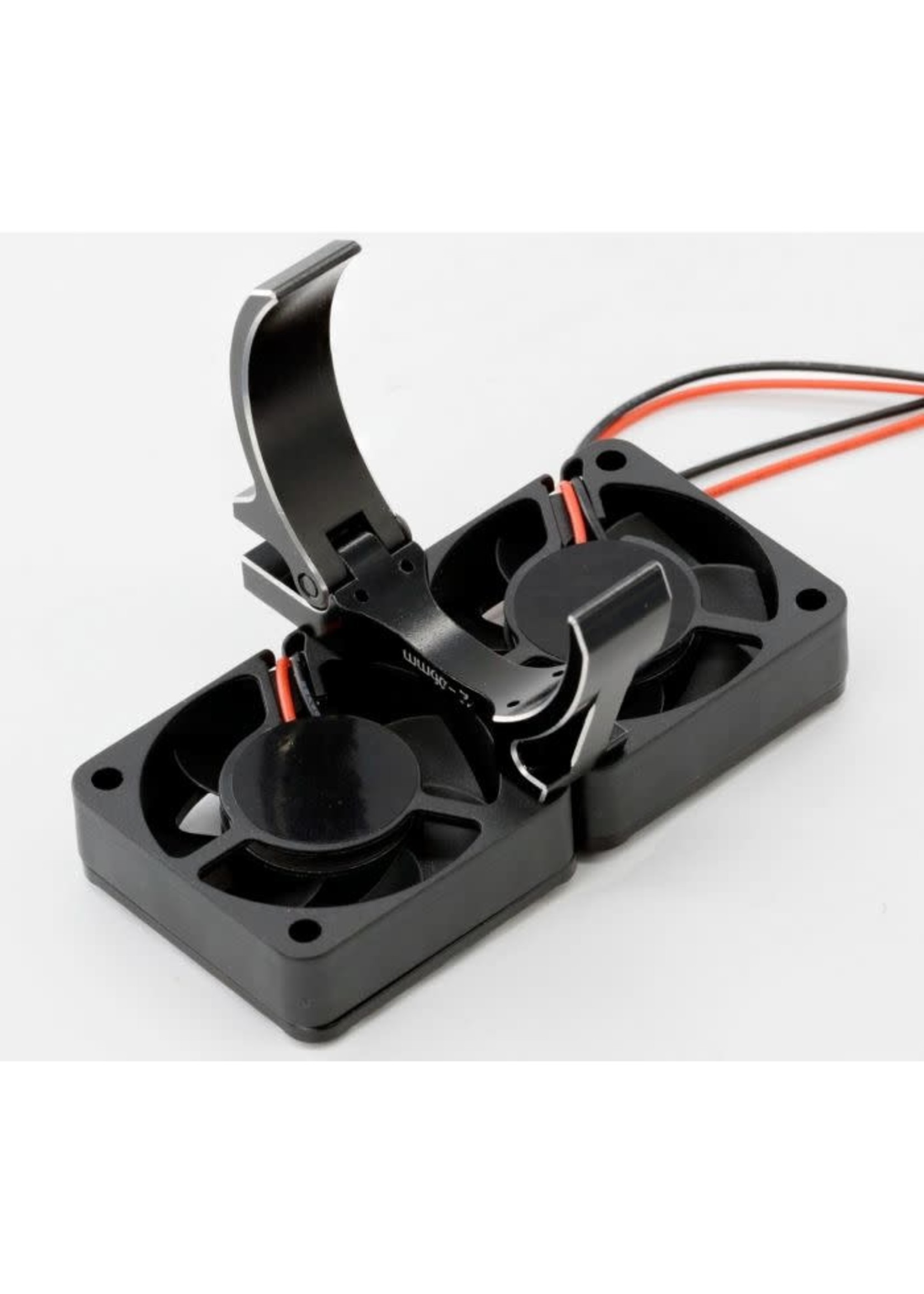 Power Hobby PH1297BLACK Powerhobby 1/10 Aluminum Heatsink High Speed 30mm Twin Turbo Cooling Fans 28K Black
