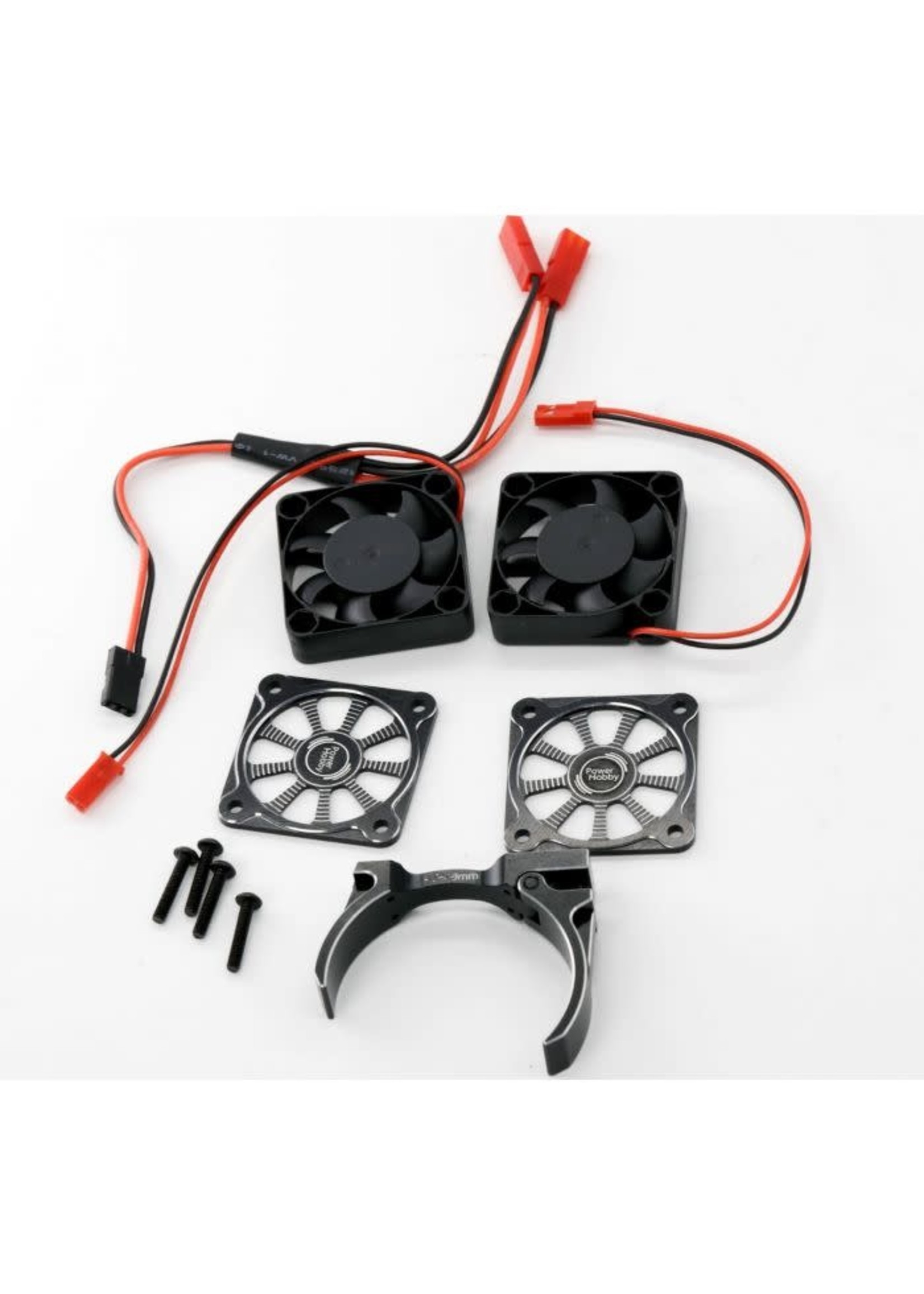 Power Hobby PH1291BLACK Powerhobby 1/5 Aluminum Heatsink Dual High Speed Cooling Fans w/Cover Black