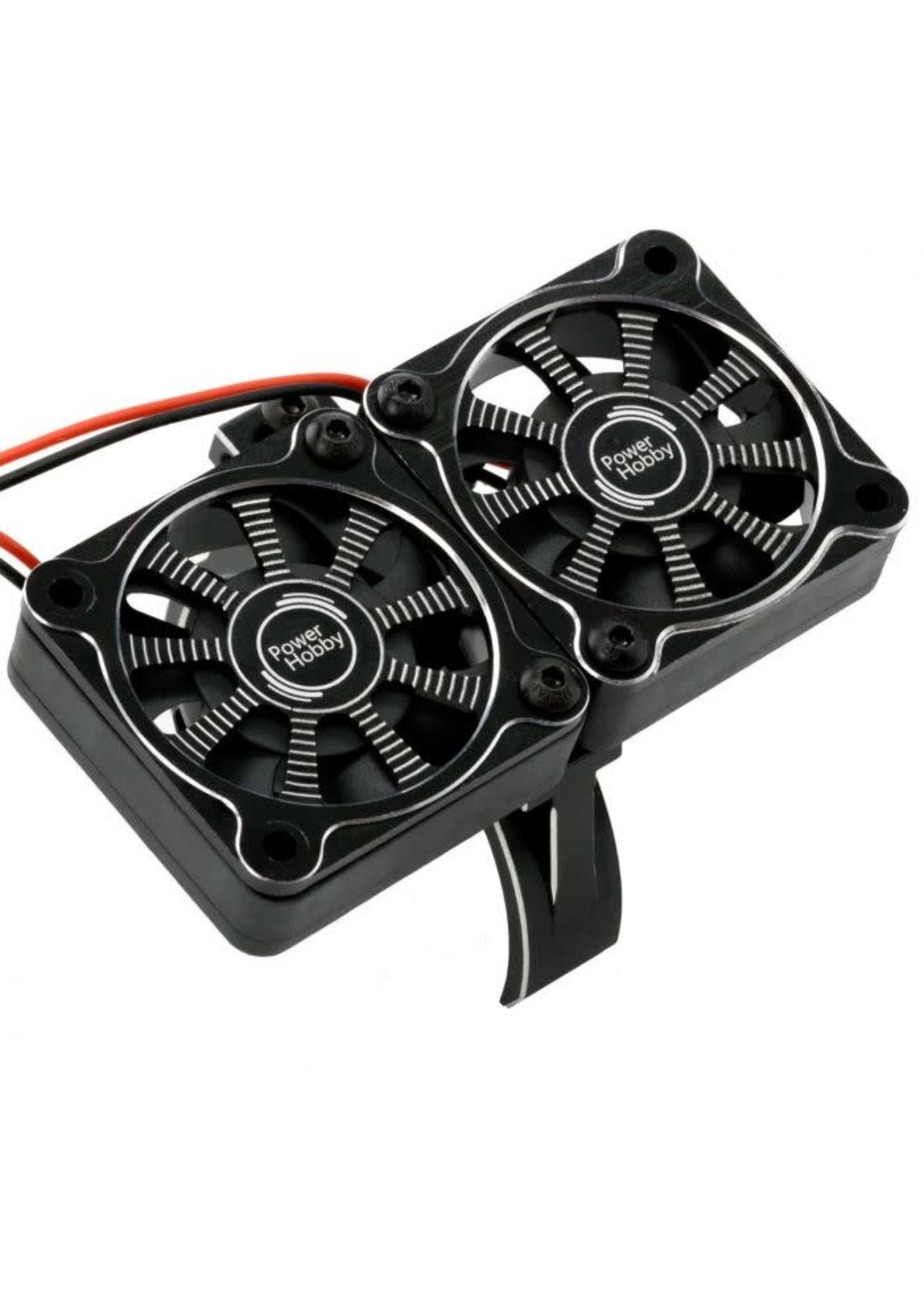 Power Hobby PH1291BLACK Powerhobby 1/5 Aluminum Heatsink Dual High Speed Cooling Fans w/Cover Black
