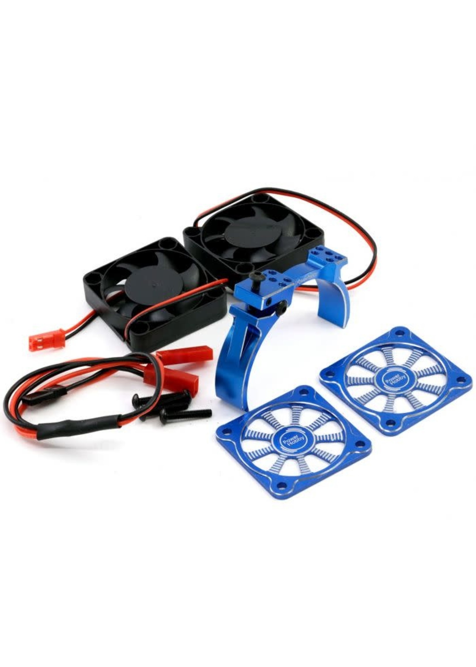 Power Hobby PH1291BLUE Powerhobby 1/5 Aluminum Heatsink Dual High Speed Cooling Fans w/Cover Blue