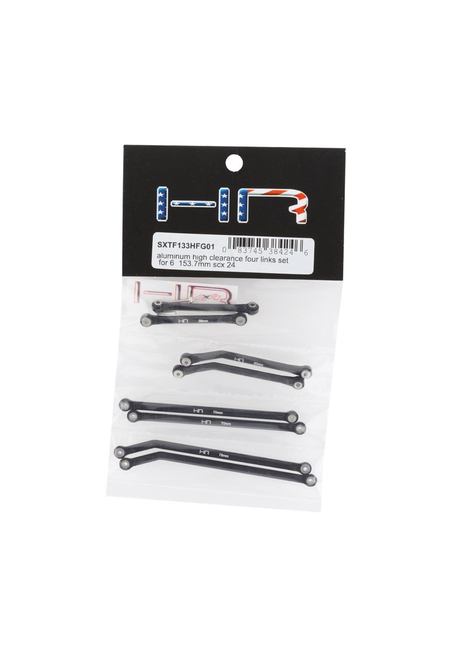 Hot Racing HRASXTF133HFG01 Hot Racing Axial SCX24 Aluminum High Clearance 4 Link Set (153.7mm)