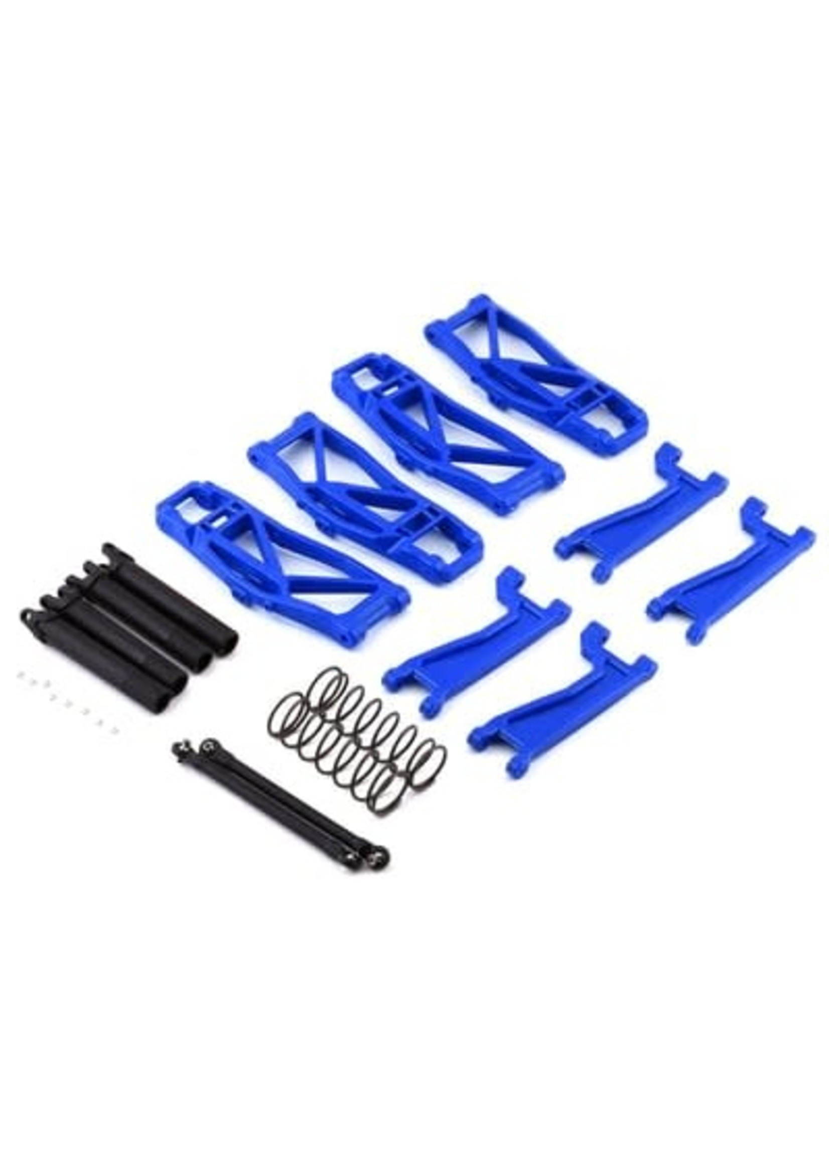 Traxxas 8995X Suspension kit, WideMaxx , blue (includes front & rear suspension arms, front toe links, outer half shafts (extended), rear shock springs)