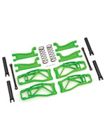 Traxxas Suspension kit, WideMaxx , green (includes front & rear suspension arms, front toe links,outer half shafts (extended), rear shock springs)