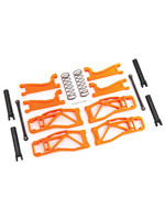 Traxxas Suspension kit, WideMaxx , orange (includes front & rear suspension arms, front toe links, outer half shafts (extended), rear shock springs)