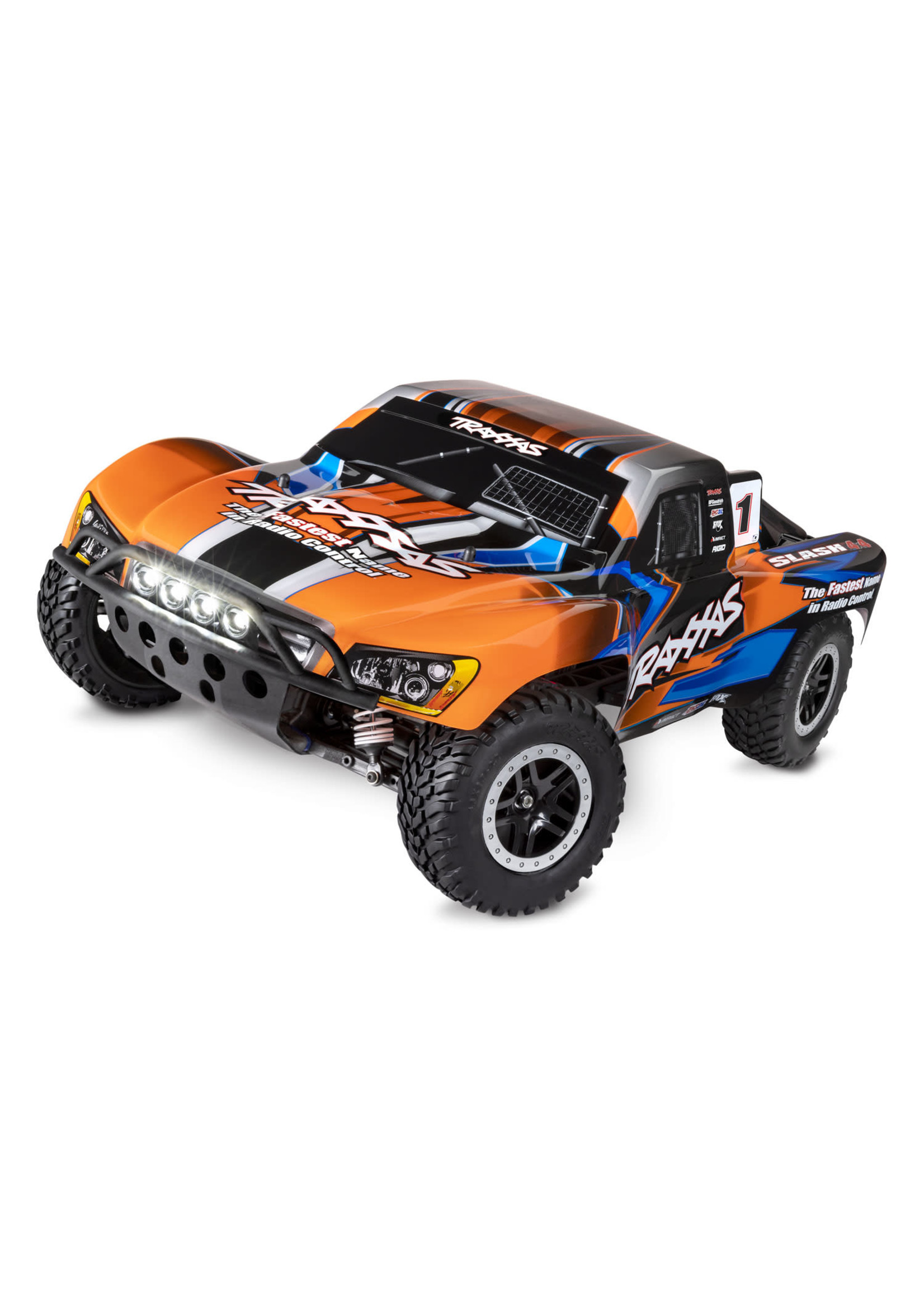 Traxxas 68054-61-ORNG SLASH 4X4 BRUSHED W/ LED LIGHTS ORANGE