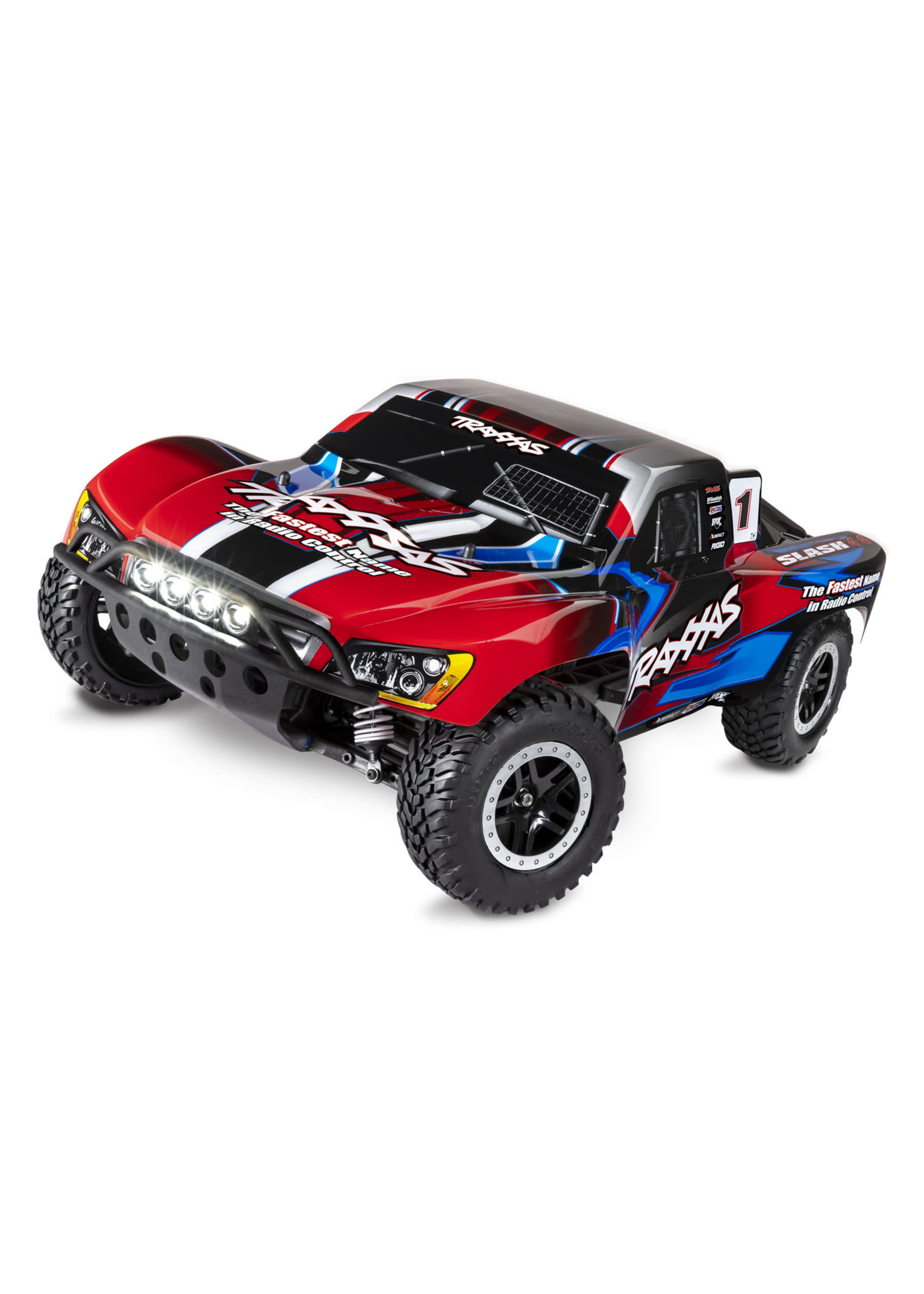 Traxxas 68054-61-RED SLASH 4X4 BRUSHED W/ LED LIGHTS RED