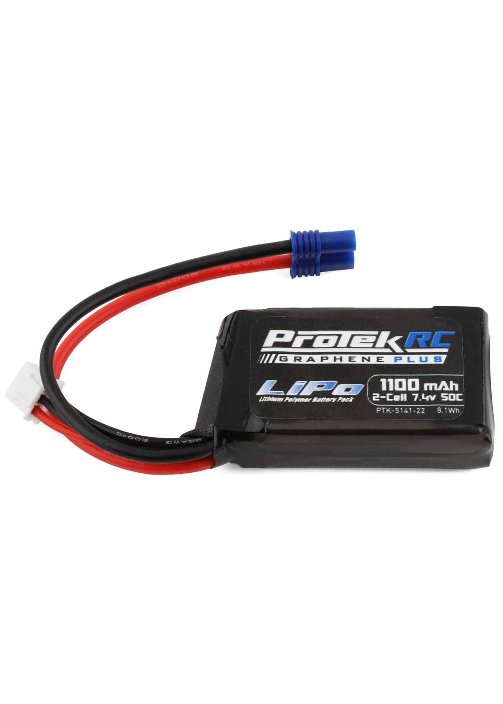 ProTek RC PTK-5141-22 ProTek RC 2S 50C 1100mAh Losi Mini T/B & JRX2 LiPo Battery w/EC2 Connector