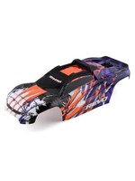 Traxxas Body, E-Revo, purple/ window, grille, lights decal sheet (assembled with front & rear body mounts and rear body support for clipless mounting)