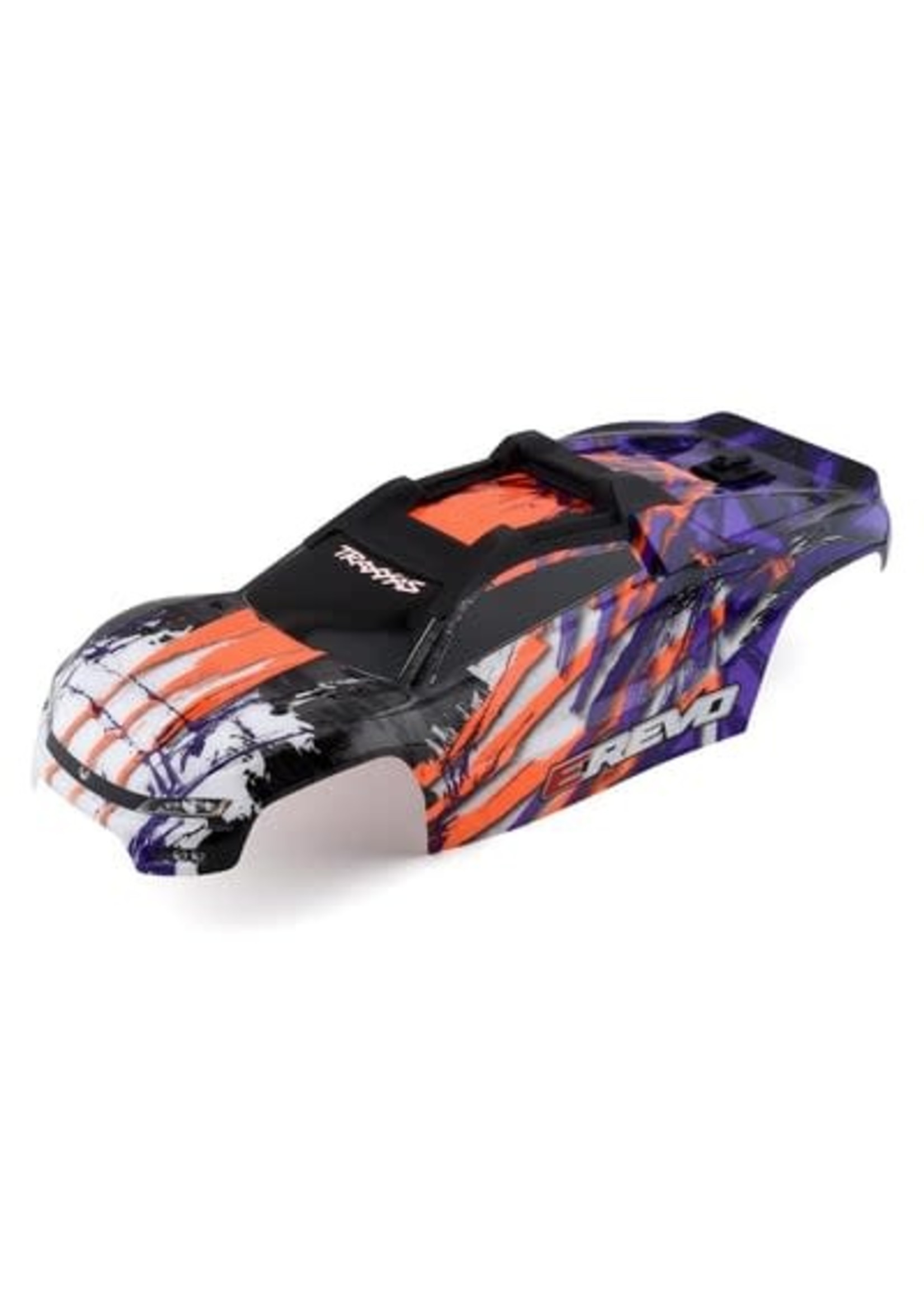 Traxxas 8611T  Body, E-Revo, purple/ window, grille, lights decal sheet (assembled with front & rear body mounts and rear body support for clipless mounting)