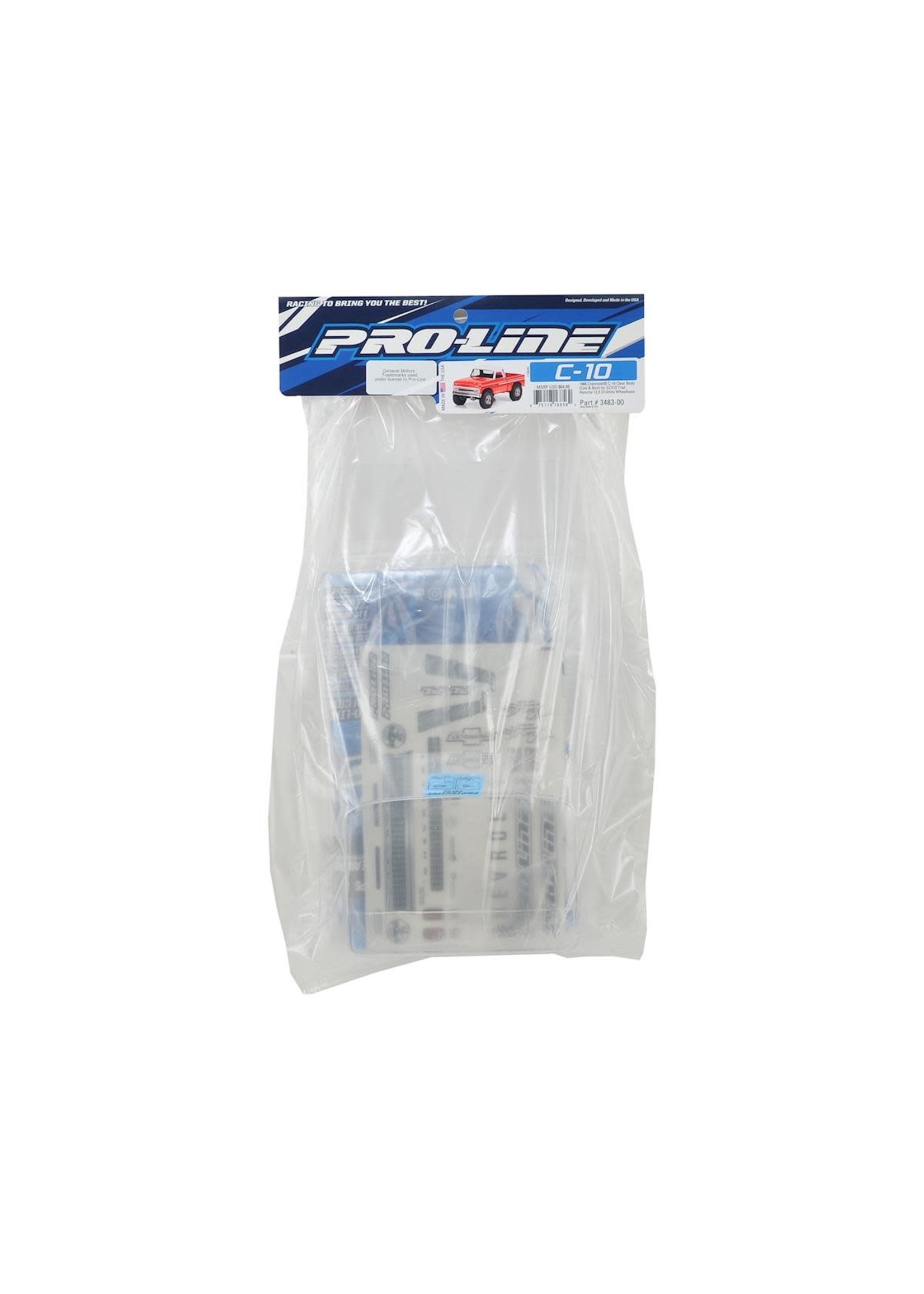 Pro-Line PRO348300 Pro-Line 1966 Chevrolet C-10 Clear Body SCX10/12.3"WB