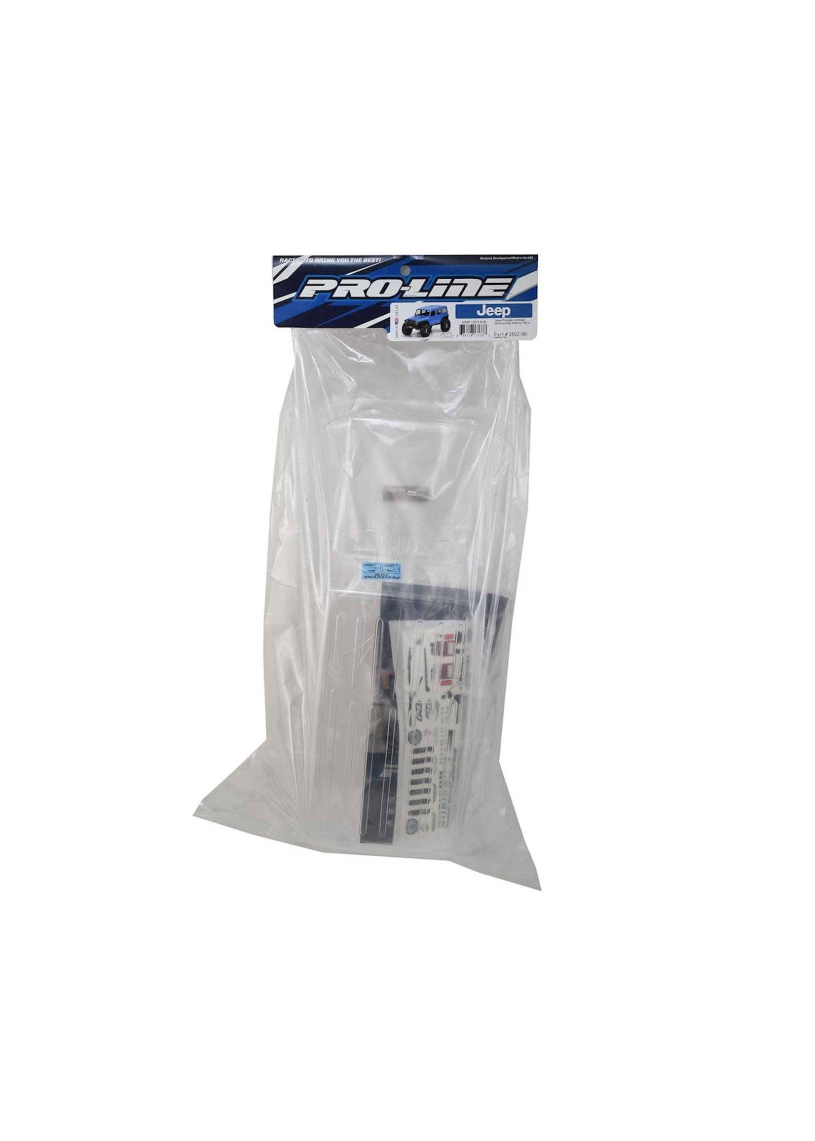Pro-Line PRO350200 Pro-Line Jeep Wrangler Unlimited Rubicon Clear Body for TRX-4