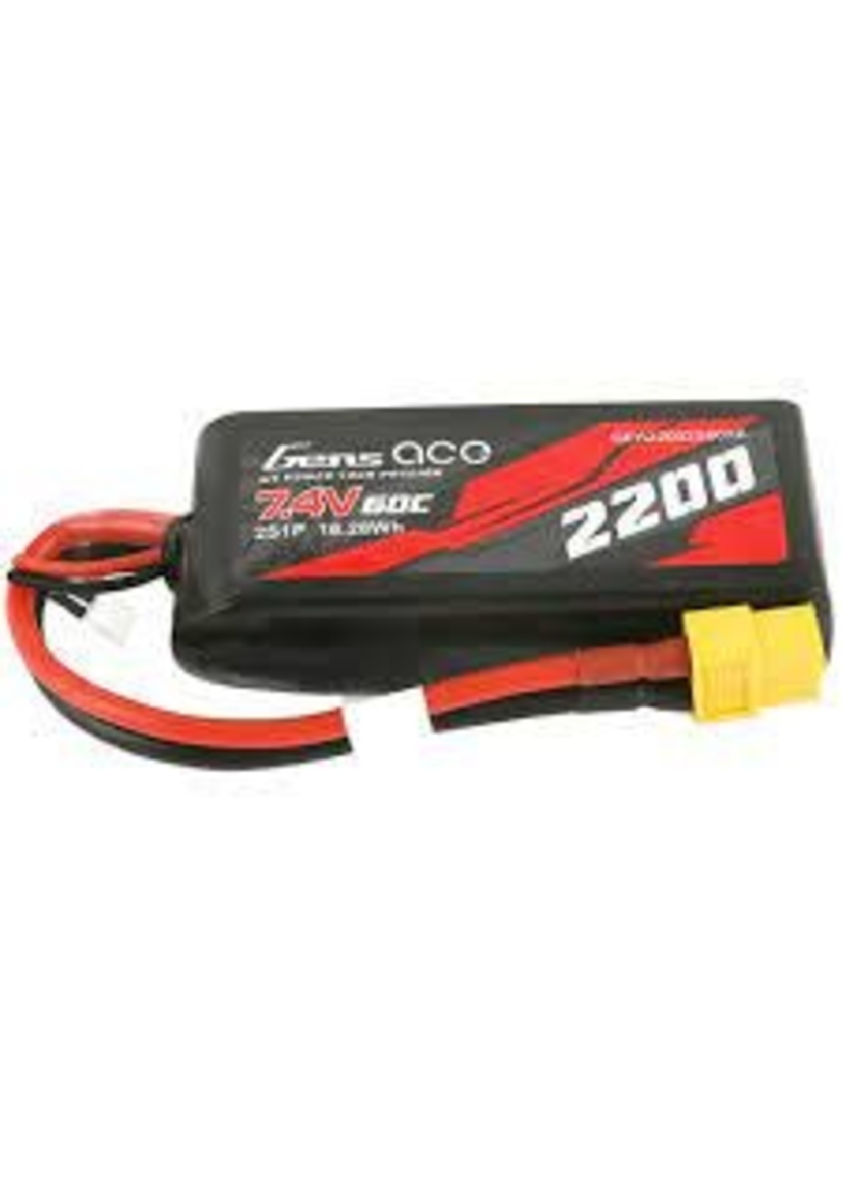 Gens ace GEA22002S60X6 Gens Ace 2s LiPo Battery 60C (7.4V/2200mAh) w/XT-60 Connector