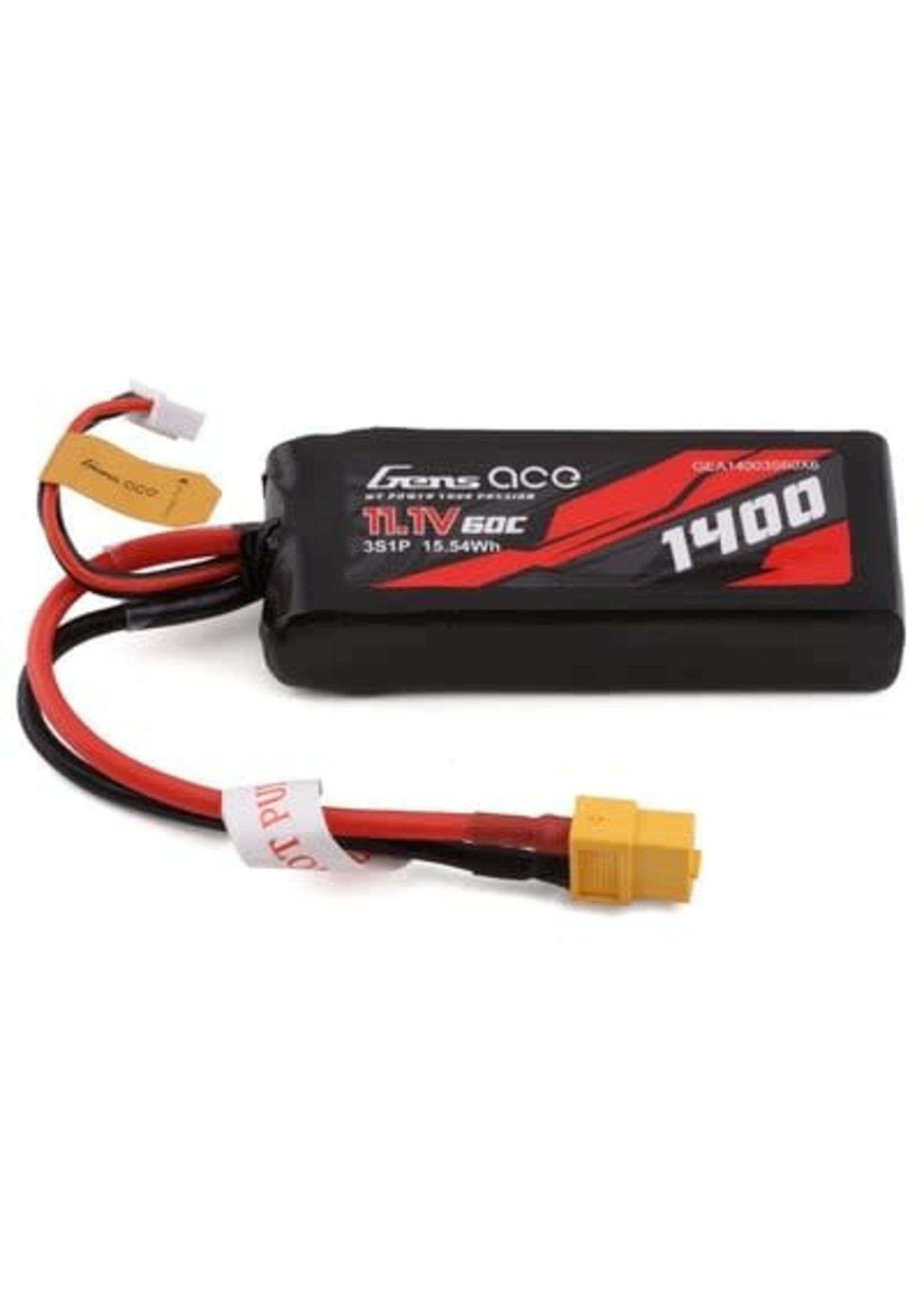 Gens ace GEA14003S60X6 Gens Ace 3s LiPo Battery 60C (11.1V/1400mAh) w/XT-60 Connector