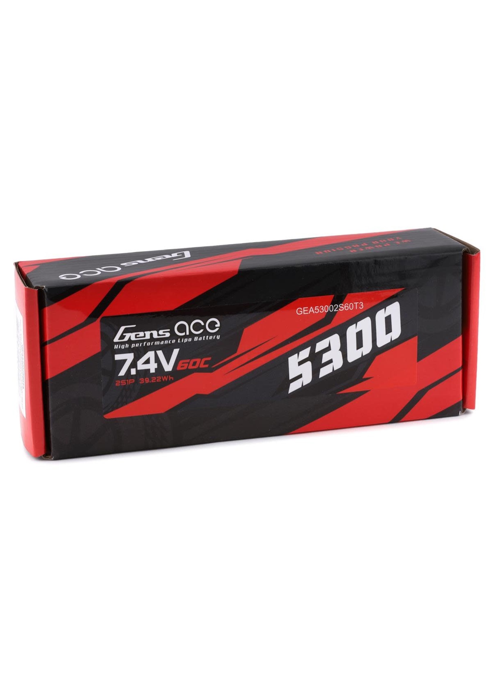 Gens ace GEA53002S60T3 Gens Ace 2s LiPo Battery Pack 60C (7.4V/5300mAh) w/Universal Connector