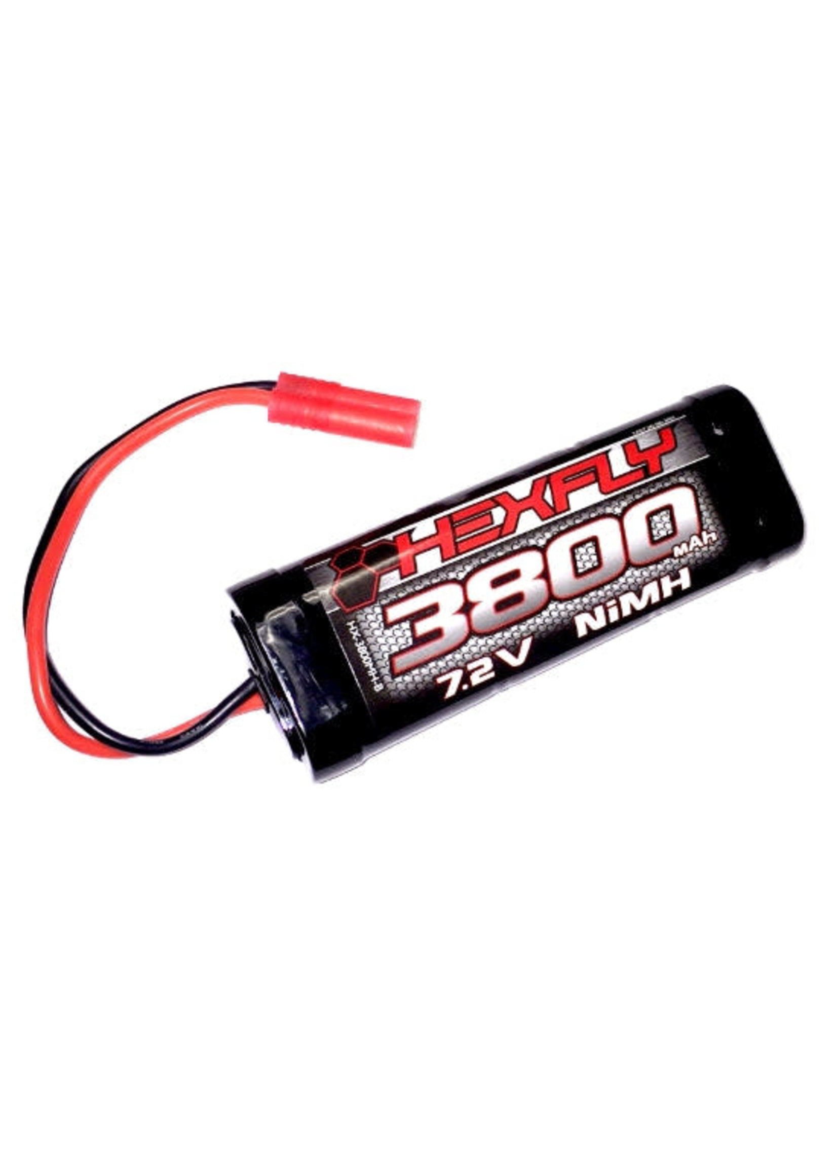 Redcat Racing HX-3800MH-B Hexfly 3800mAh Ni-MH Battery - 7.2V with Banana 4.0 Connector
