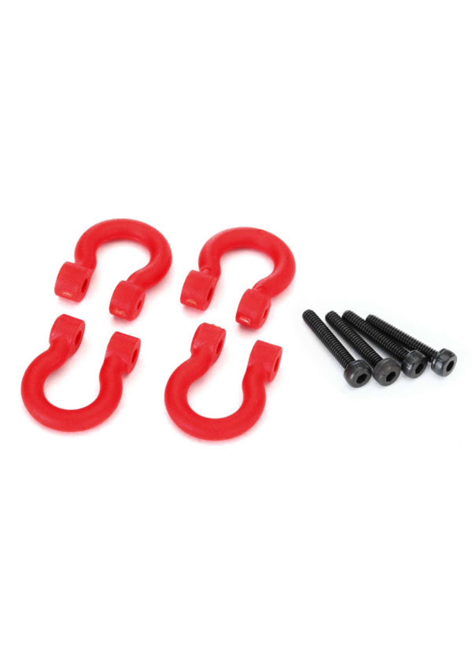 Traxxas 8234R Bumper D-rings, red (front or rear)/ 2.0x12 CS (4)