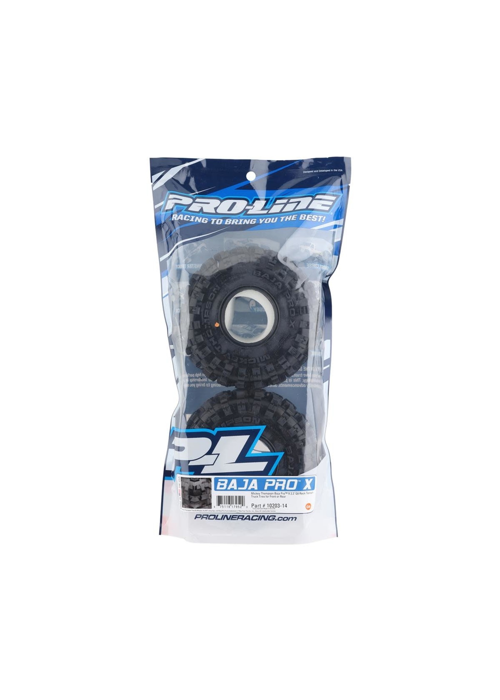 Pro-Line PRO10203-14 Pro-Line Mickey Thompson Baja Pro X 2.2" Rock Crawler Tires (2) (G8) w/Memory Foam