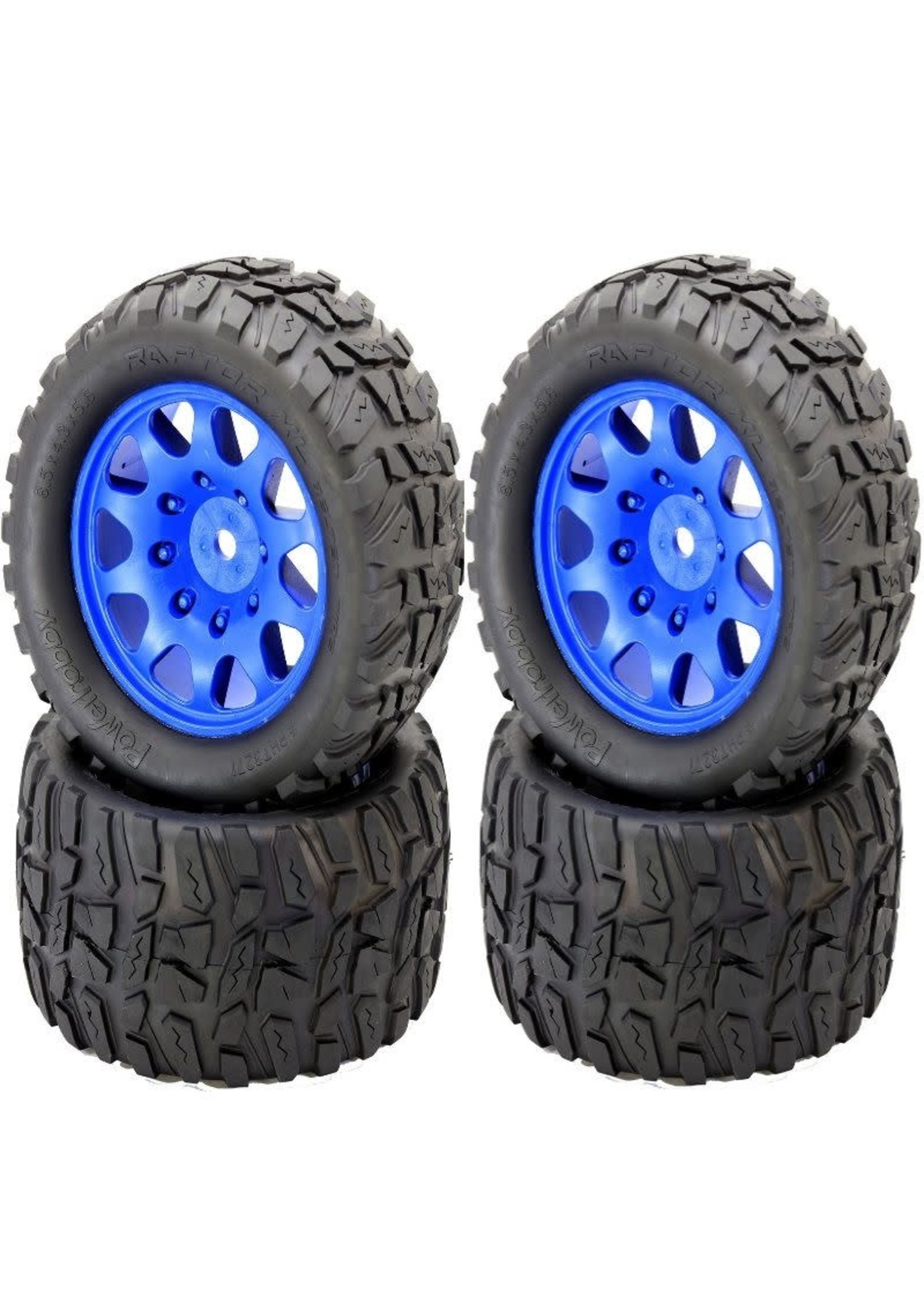 Power Hobby PH3271BLUE Powerhobby Raptor XL Belted Tires / Viper Wheels (4) Traxxas X-Maxx 6s / 8S BLUE