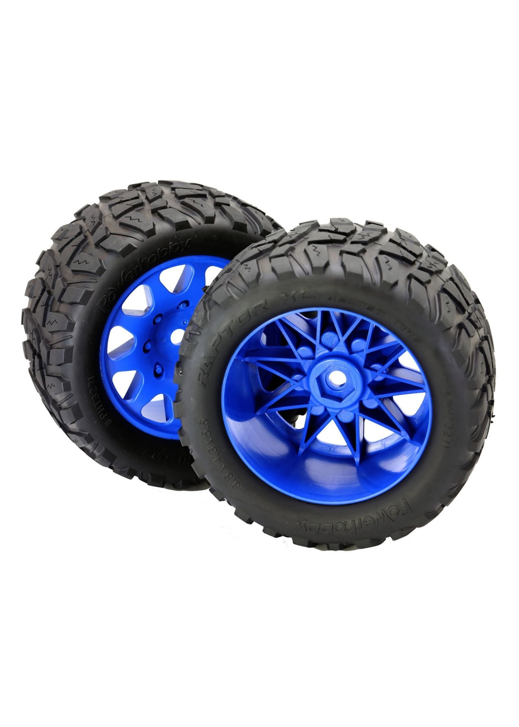 Power Hobby PH3271BLUE Powerhobby Raptor XL Belted Tires / Viper Wheels (4) Traxxas X-Maxx 6s / 8S BLUE