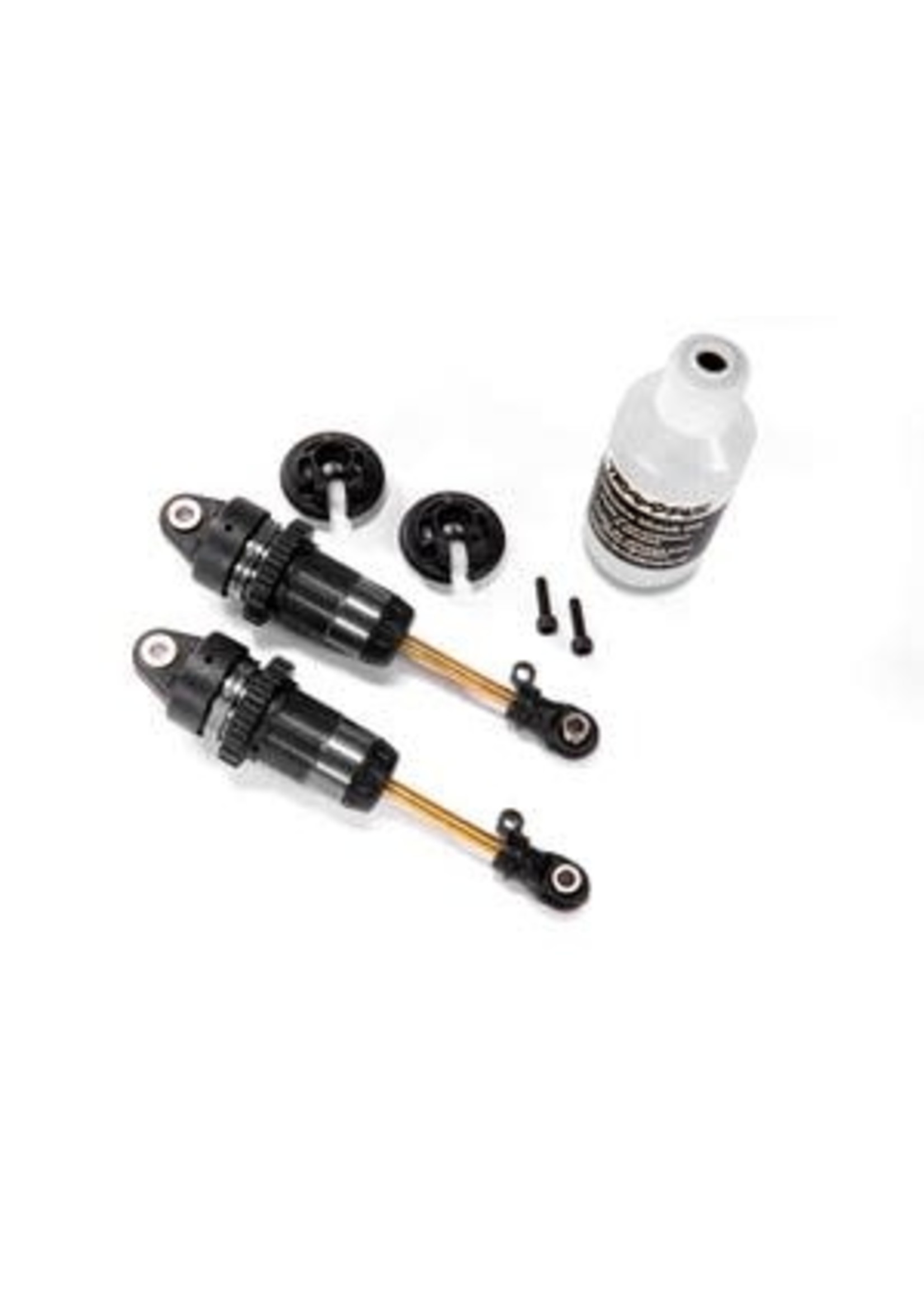 Traxxas 7461X Shocks, GTR long hard-anodized, PTFE-coated bodies with TiN shafts (assembled) (2) (without springs)
