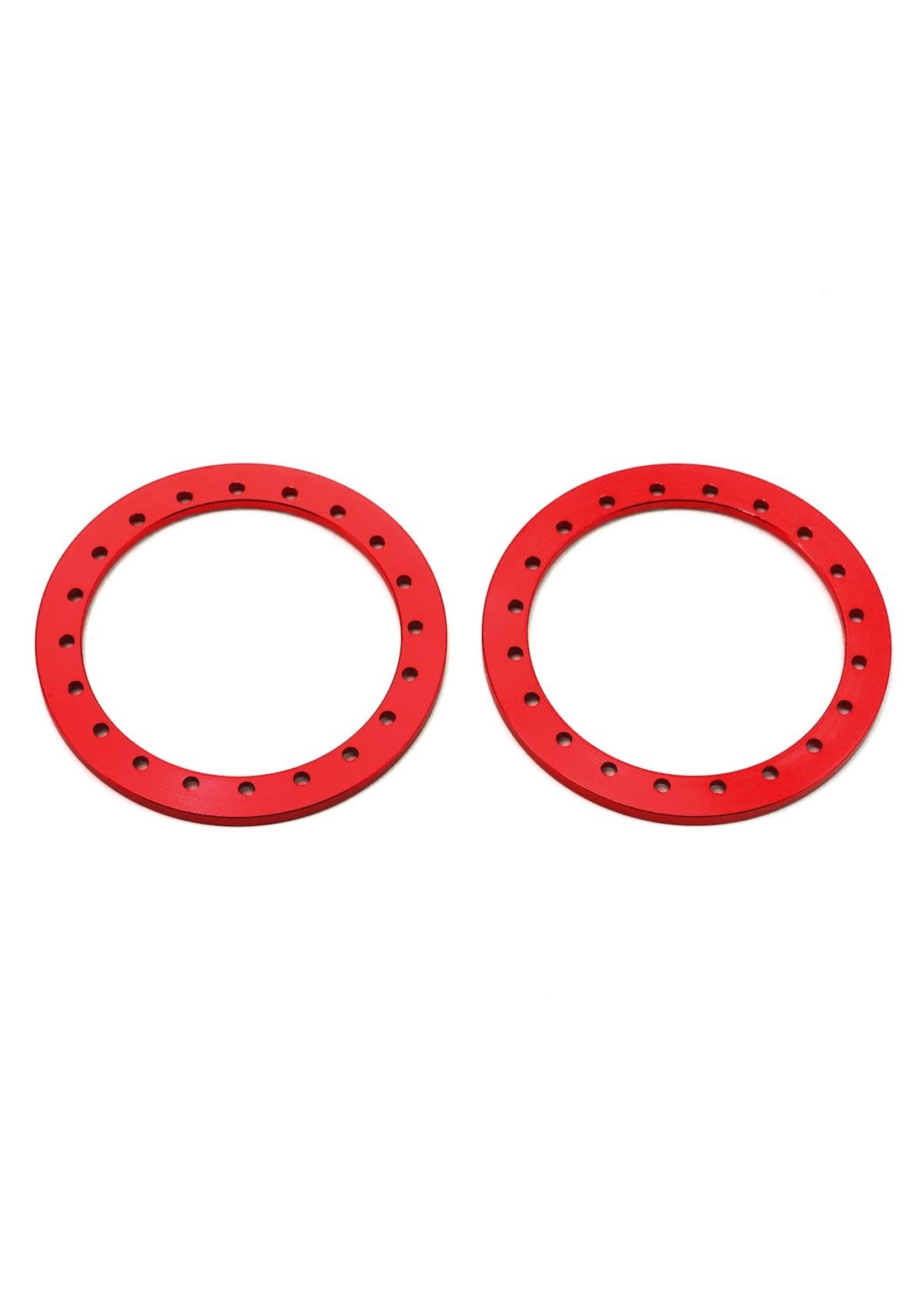 SSD SSD00271 SSD RC 1.9” Aluminum Beadlock Rings (Red) (2)