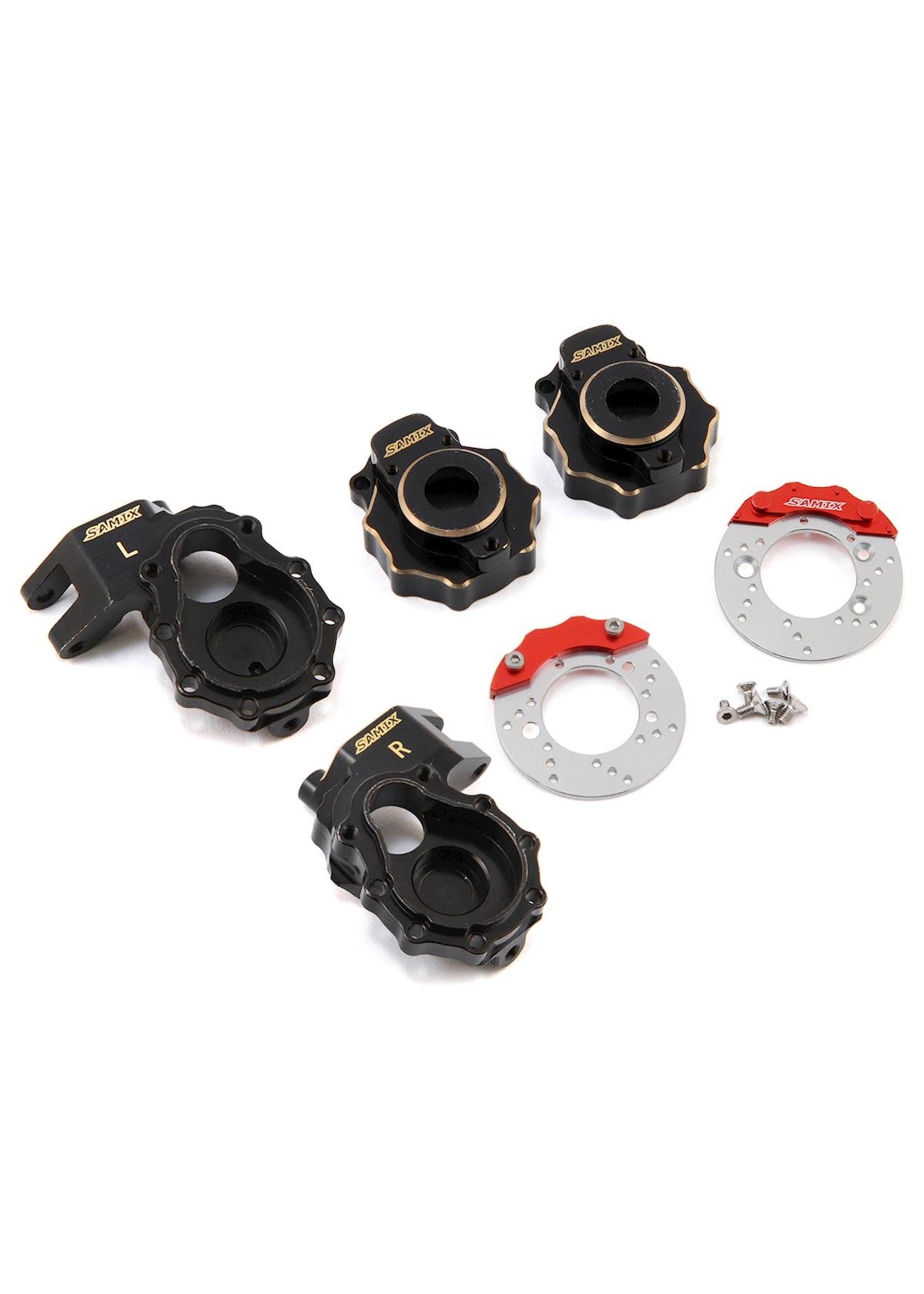 Samix SAMTRX4-4412C3 Samix Traxxas TRX-4 Brass Steering Knuckle, Portal Cover & Scale Brake Rotor Set