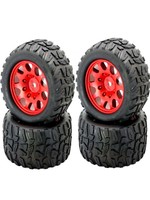 Power Hobby Powerhobby Raptor XL Belted Tires / Viper Wheels (4) Traxxas X-Maxx 6s / 8S RED