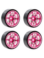 Power Hobby Powerhobby Z1 1.0" Aluminum Beadlock Wheels Pink 1/24