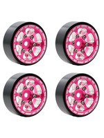 Power Hobby Powerhobby Z1 1.0" Aluminum Beadlock Wheels Pink 1/24