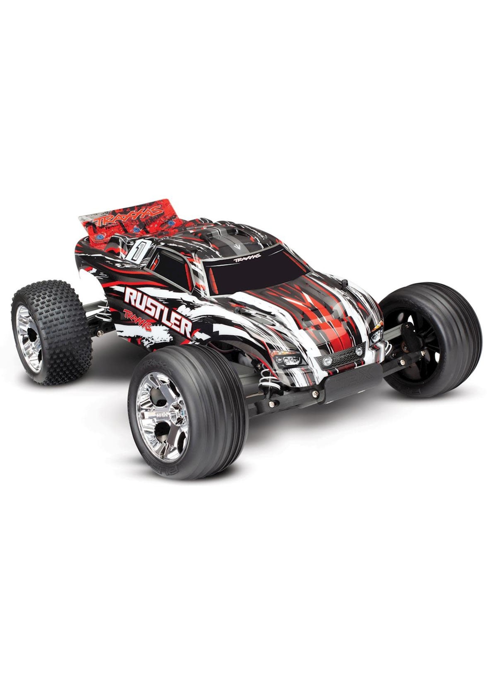 Traxxas 37054-4-RED Traxxas Rustler 1/10 Stadium Truck with TQ 2.4 GHz (Red)