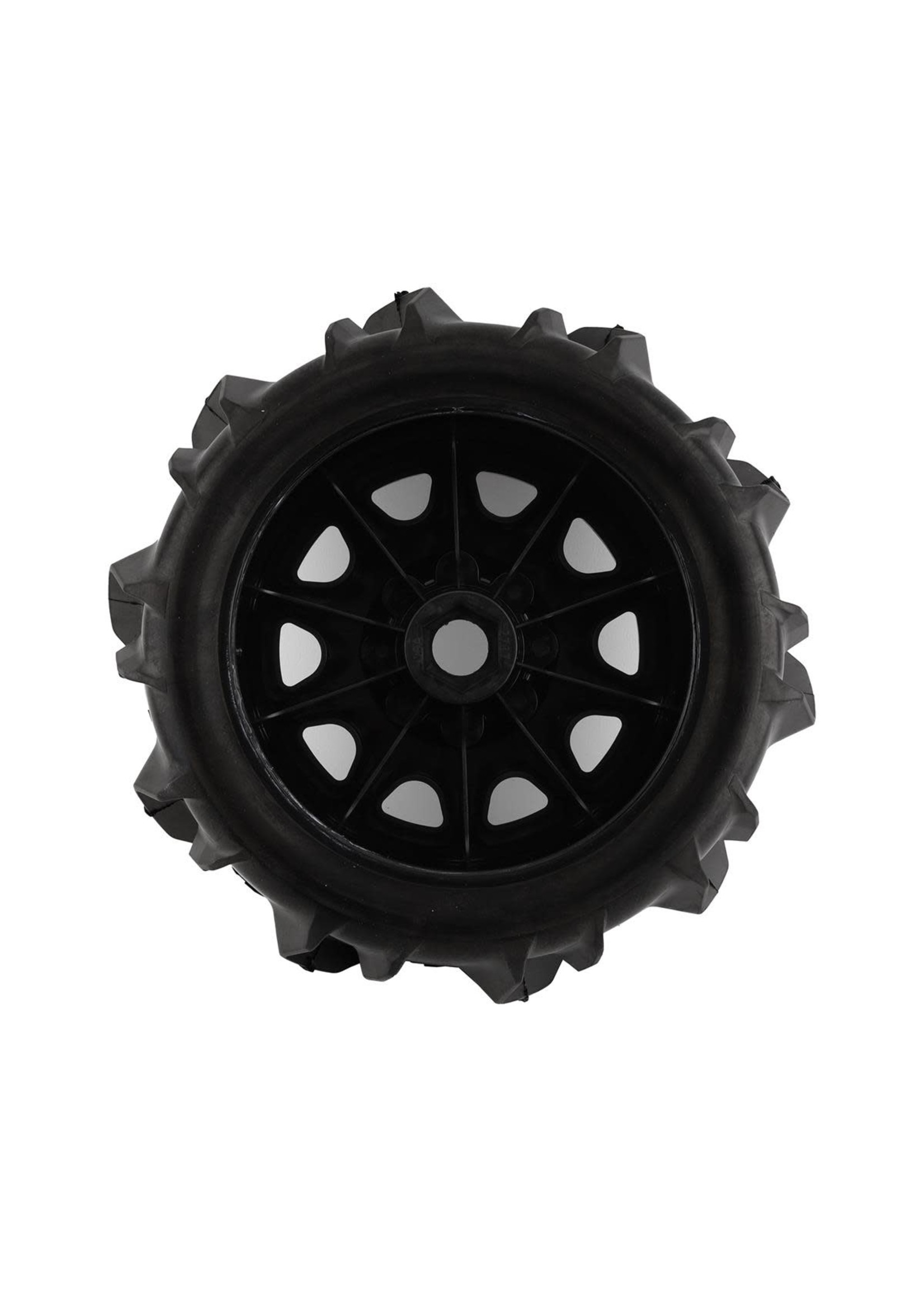 Pro-Line PRO1020210 Pro-Line Dumont 5.7" Sand/Snow Pre-Mounted Tires w/Raid Wheels (Black) (2) (Medium) w/24mm Hex